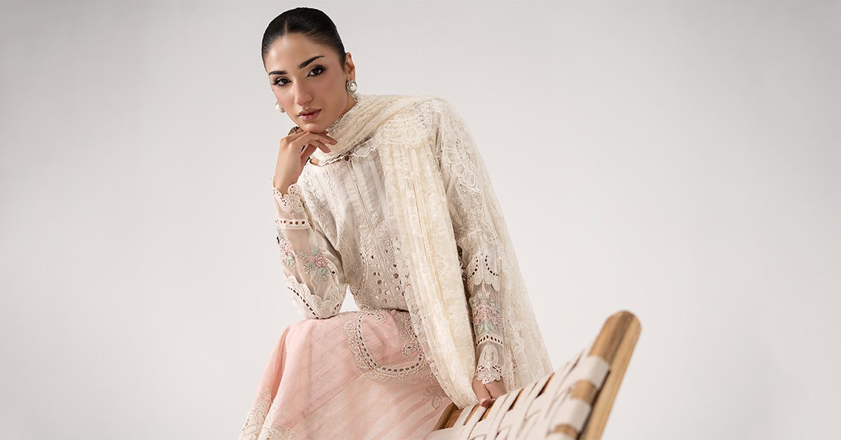 3 Piece Embroidered Dobby Lawn Suit