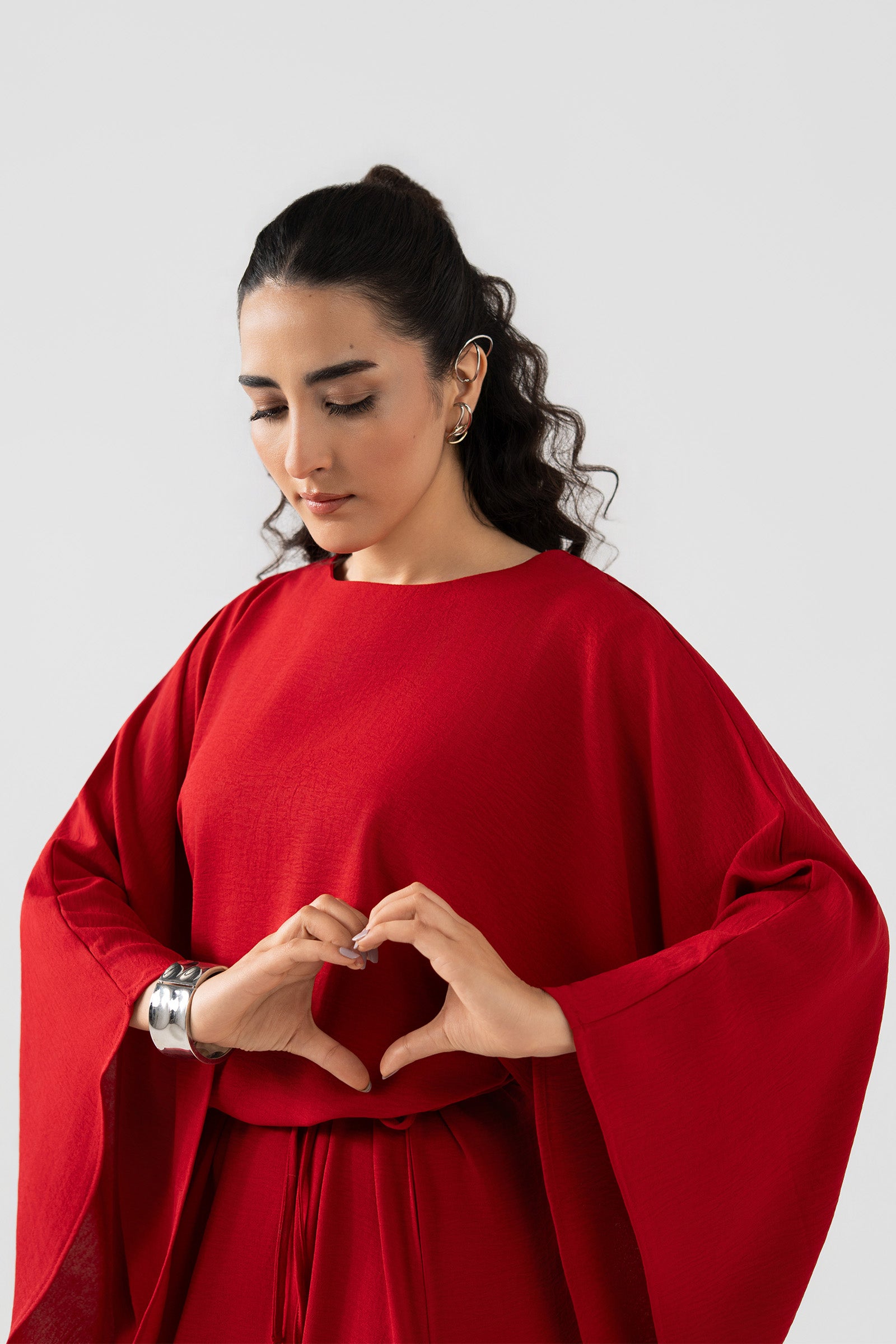 Batwing-Sleeve Dress