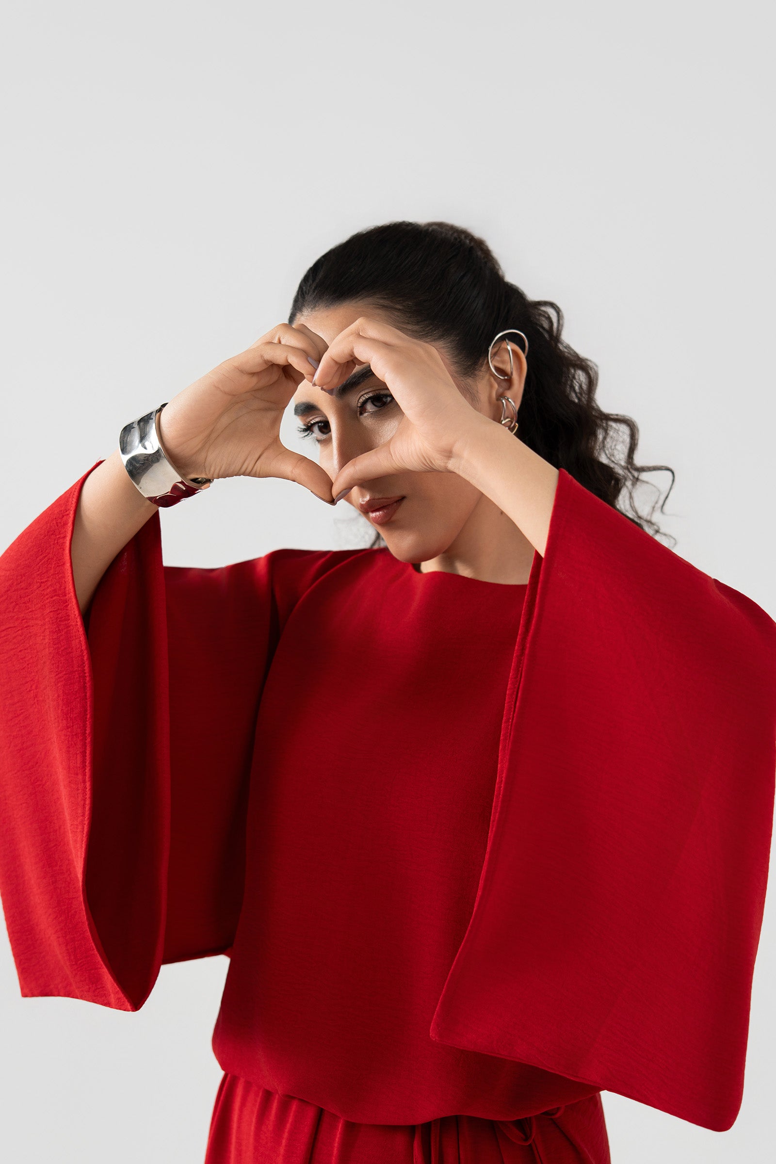 Batwing-Sleeve Dress