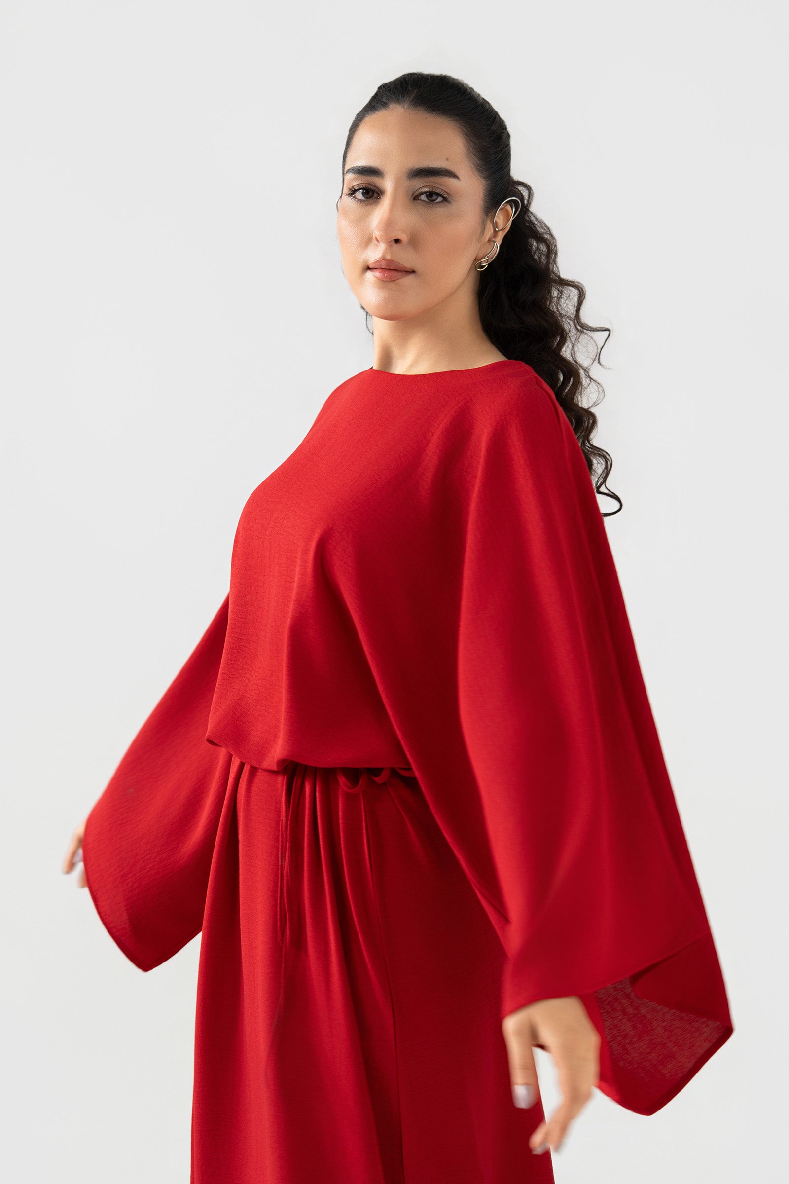 Batwing-Sleeve Dress