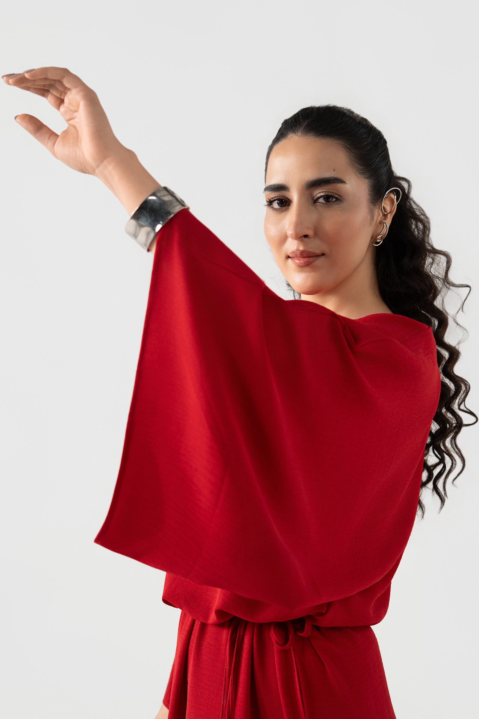 Batwing-Sleeve Dress