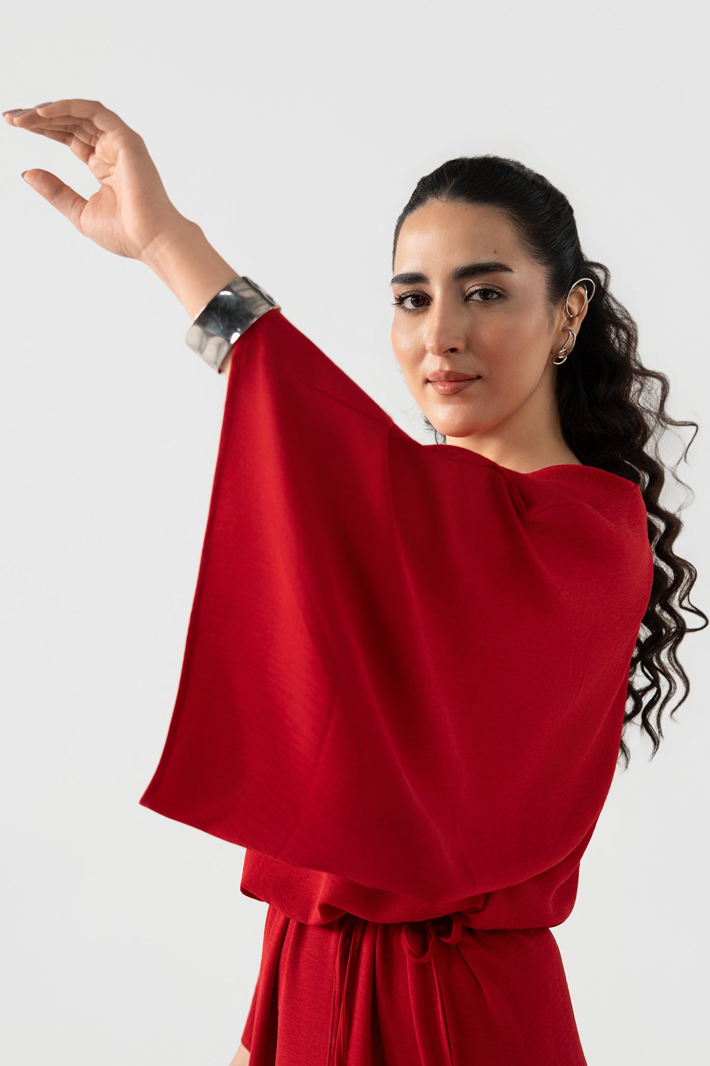 Batwing-Sleeve Dress