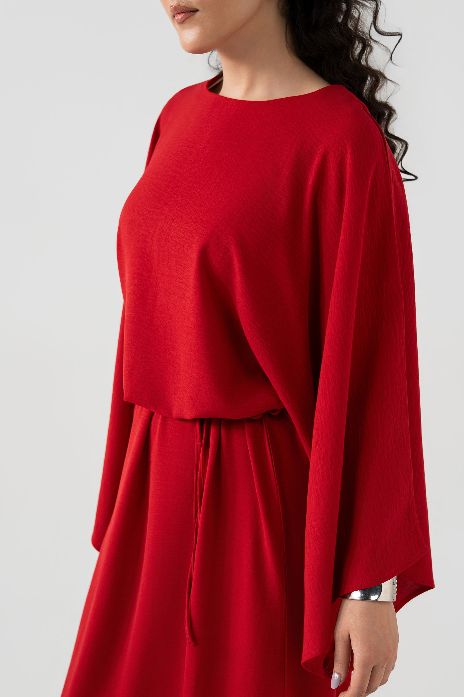 Batwing-Sleeve Dress