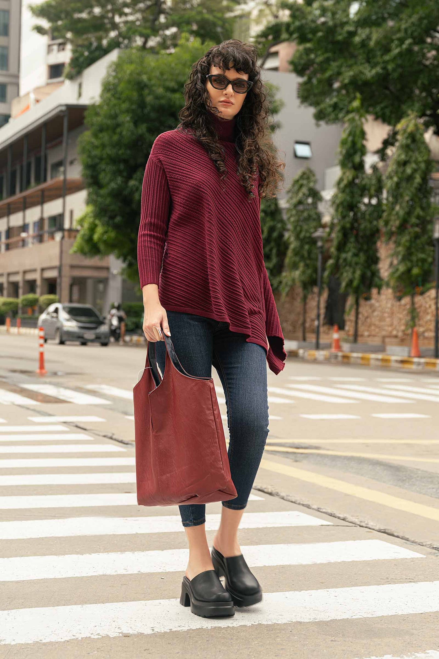 Asymmetrical Sweater (Free Size)