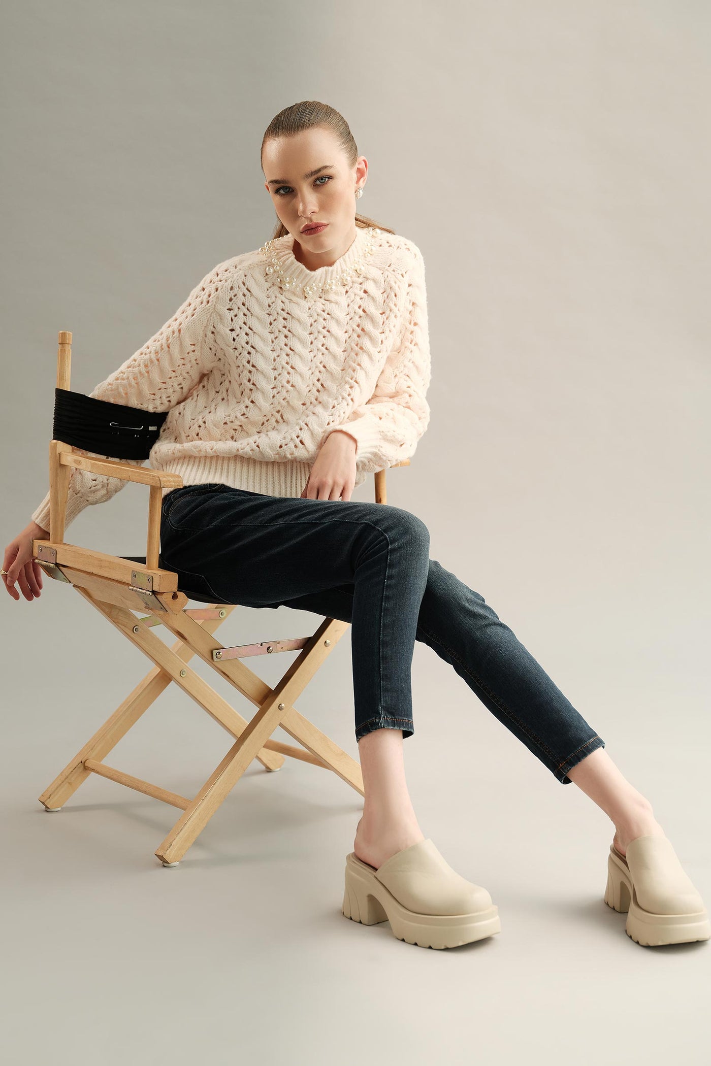 Pearl Woven Sweater (Free Size)