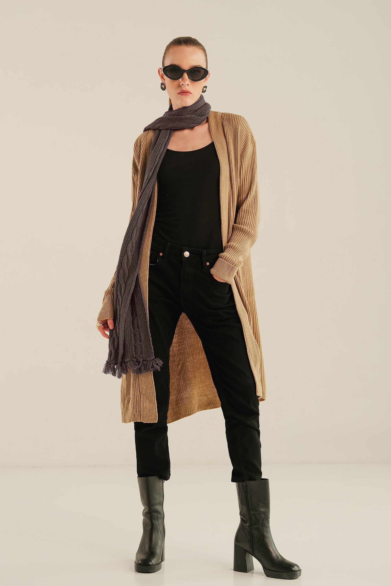 Textured Knitted Scarf