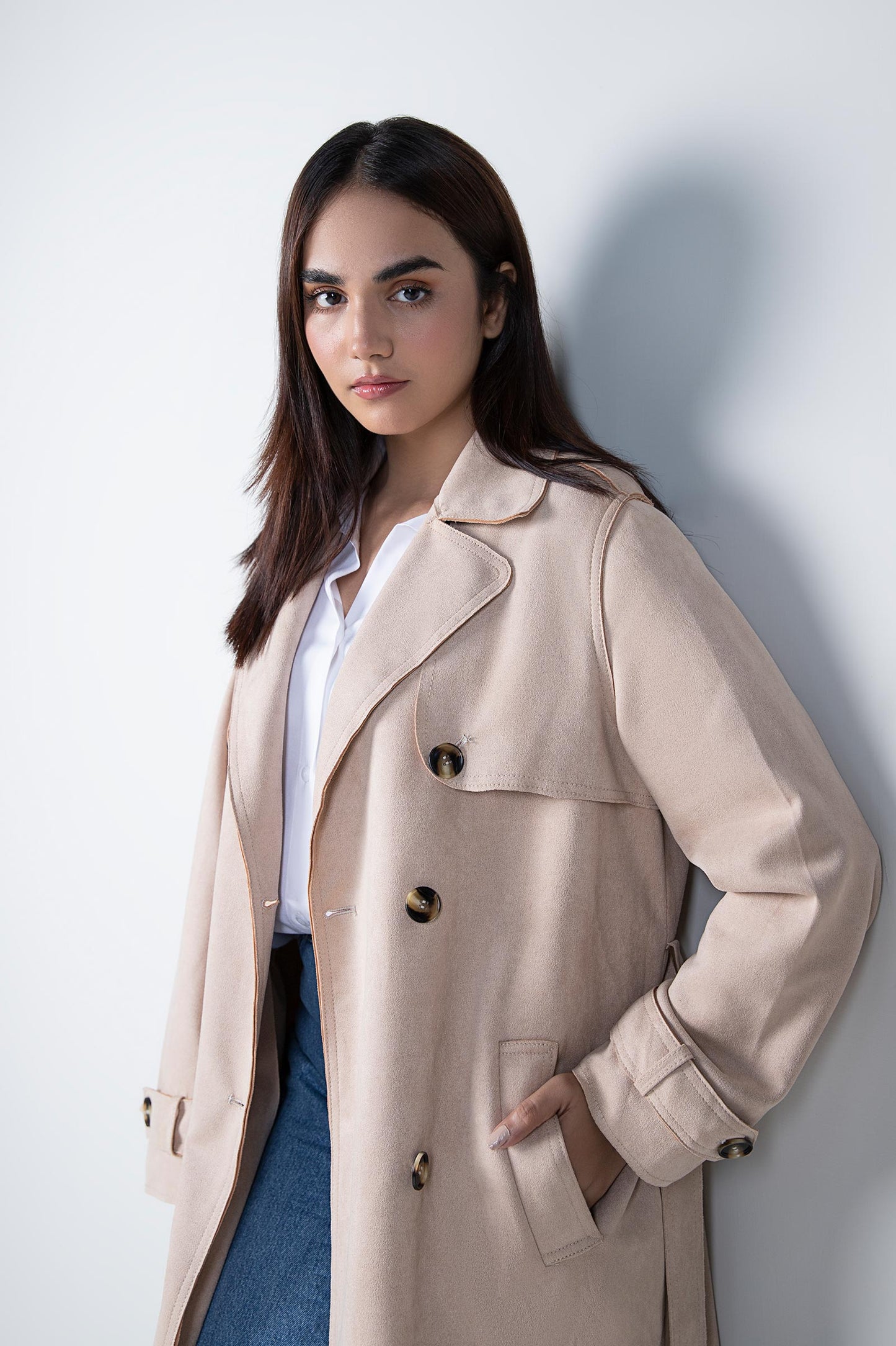 Suede Trench Coat