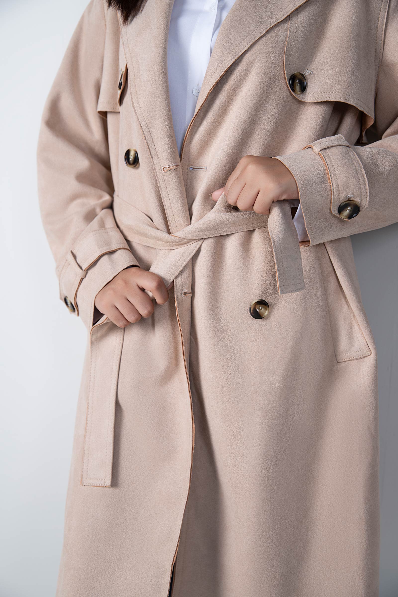 Suede Trench Coat