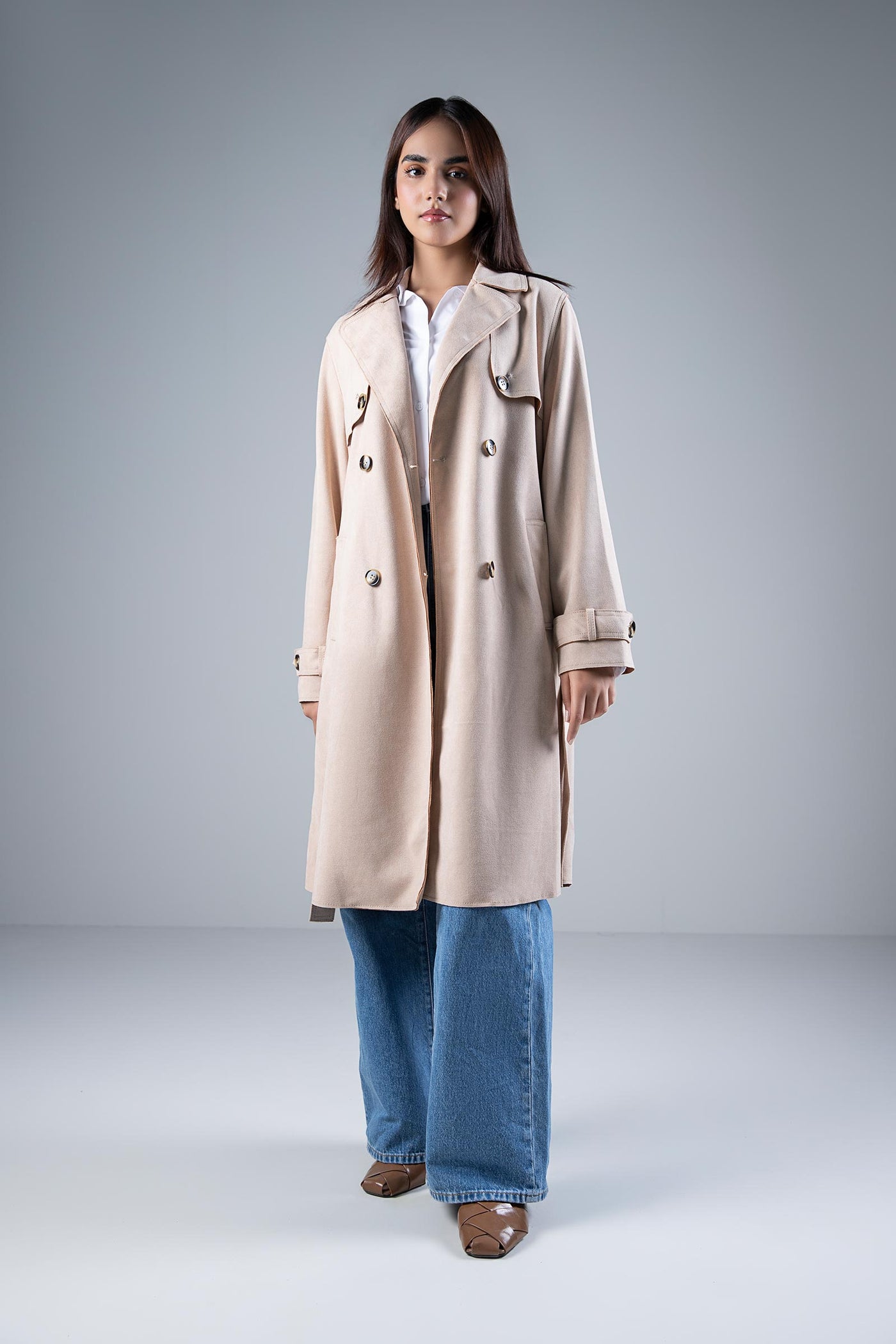 Suede Trench Coat