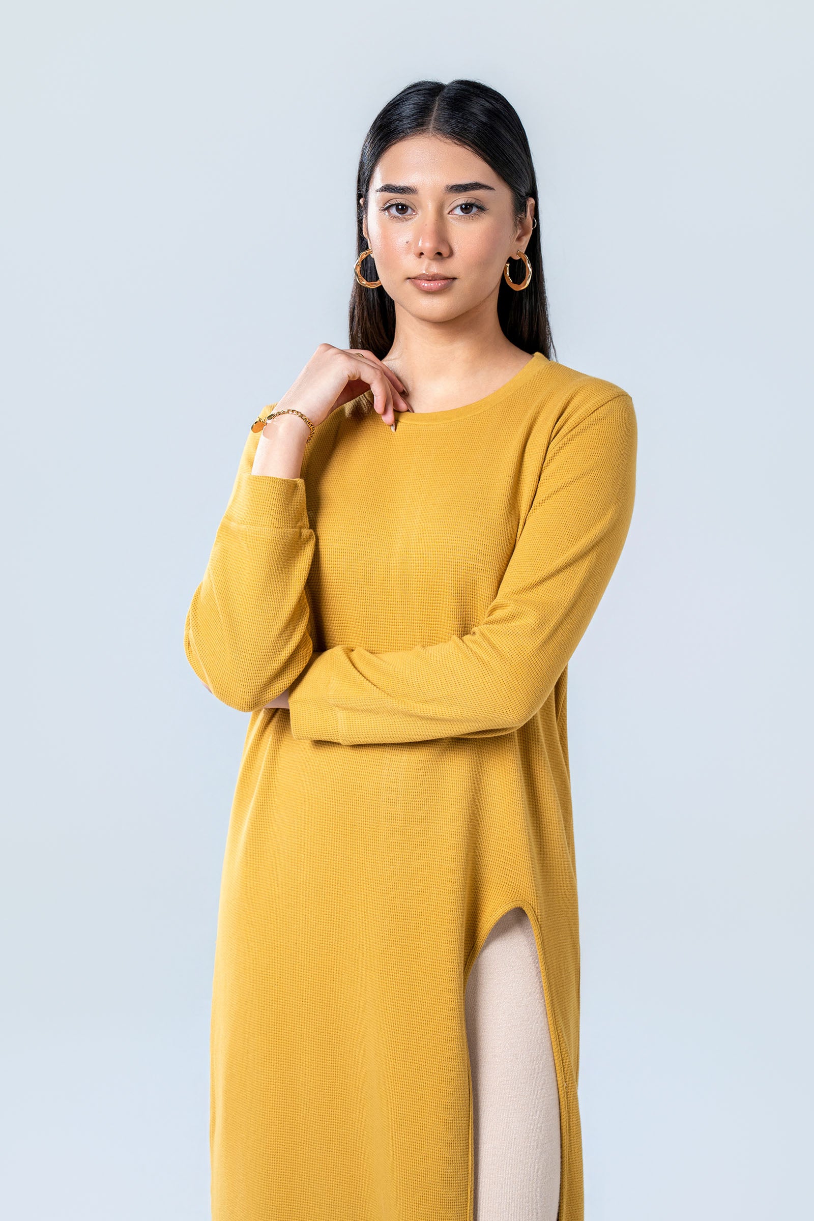 Relaxed Waffle Knit Dress