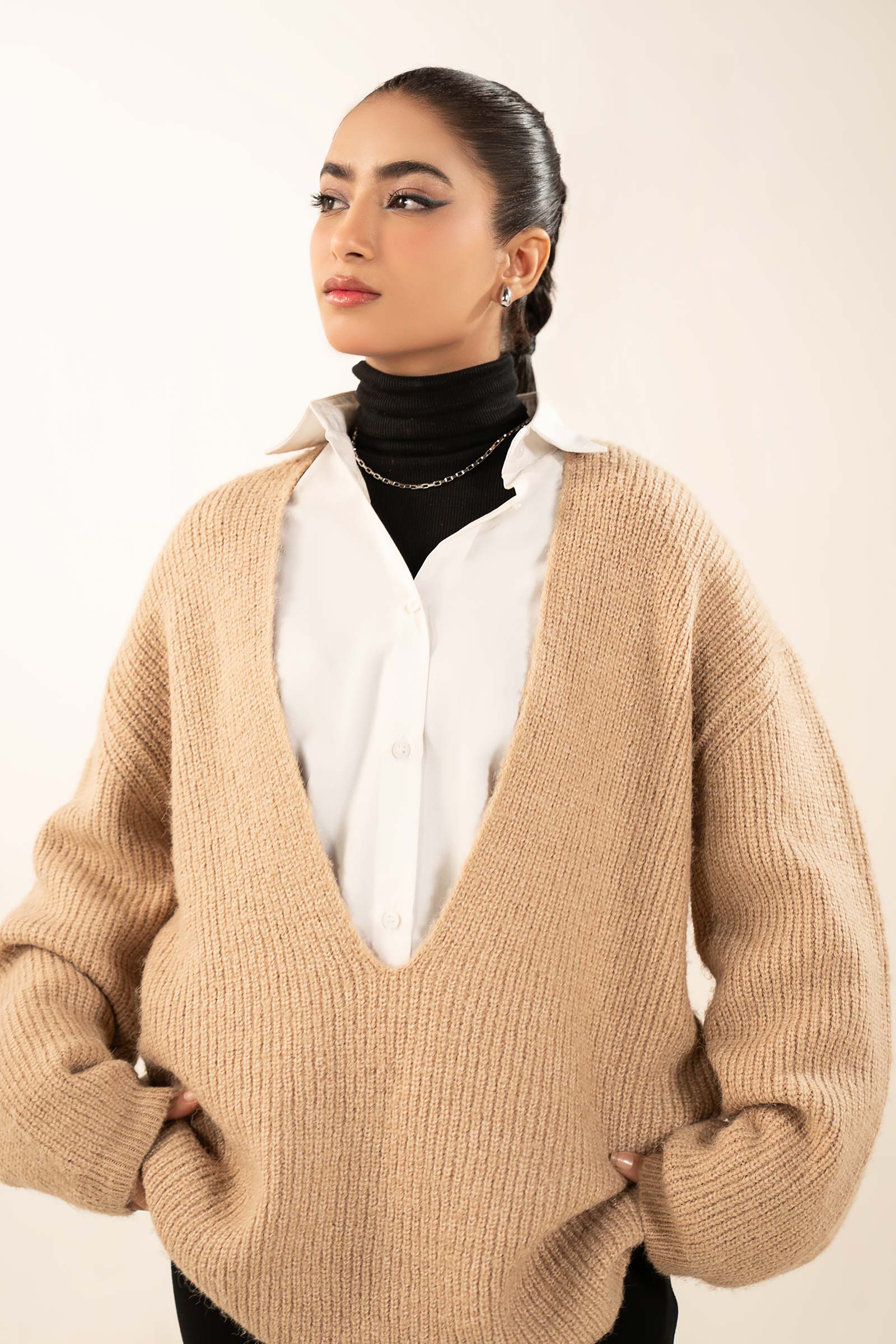 V-Neck Pullover Sweater