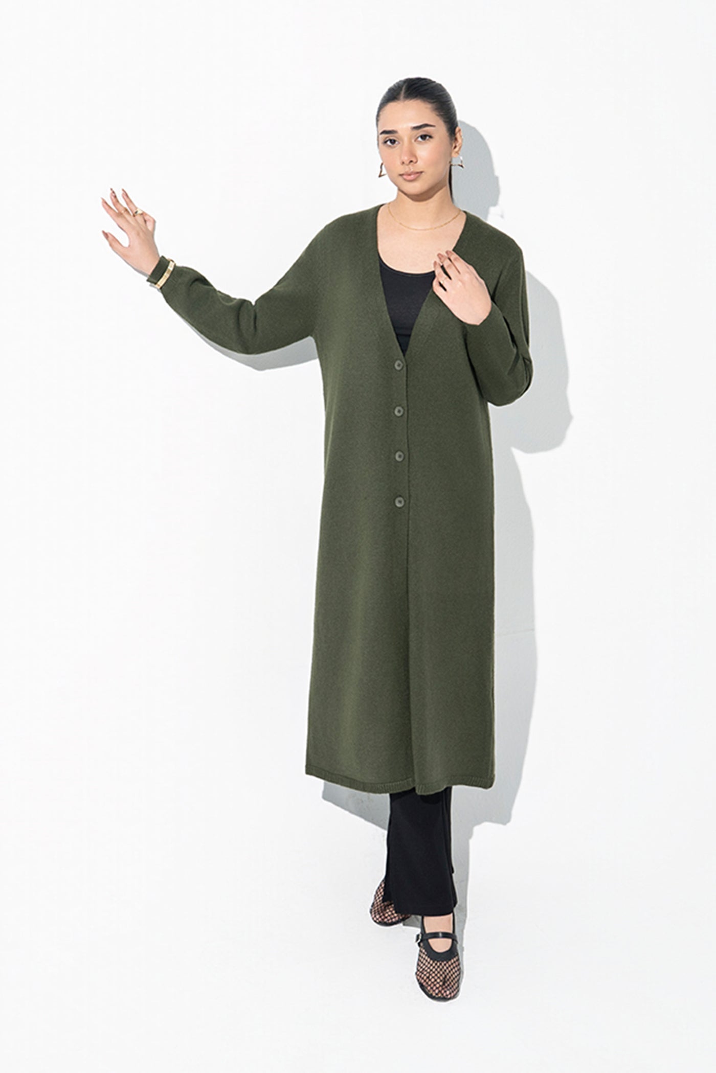 Oversized Button-Down Cardigan