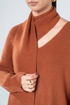 Scarfed Knit Sweater