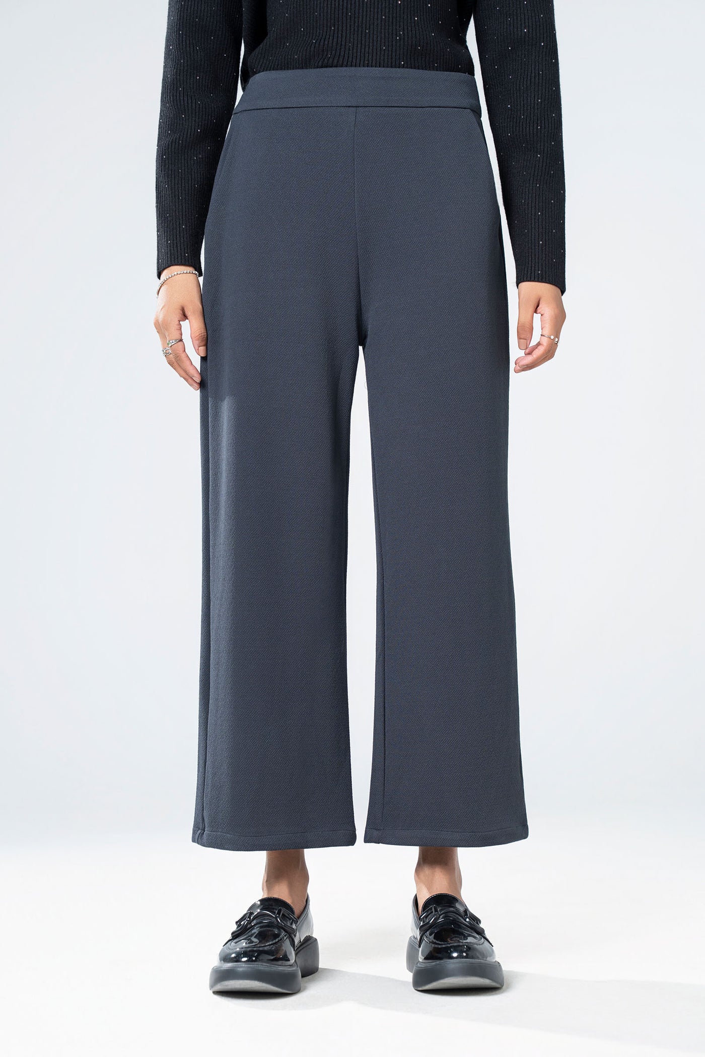 Textured Wide Leg Pants
