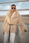Belted Faux Fur Jacket