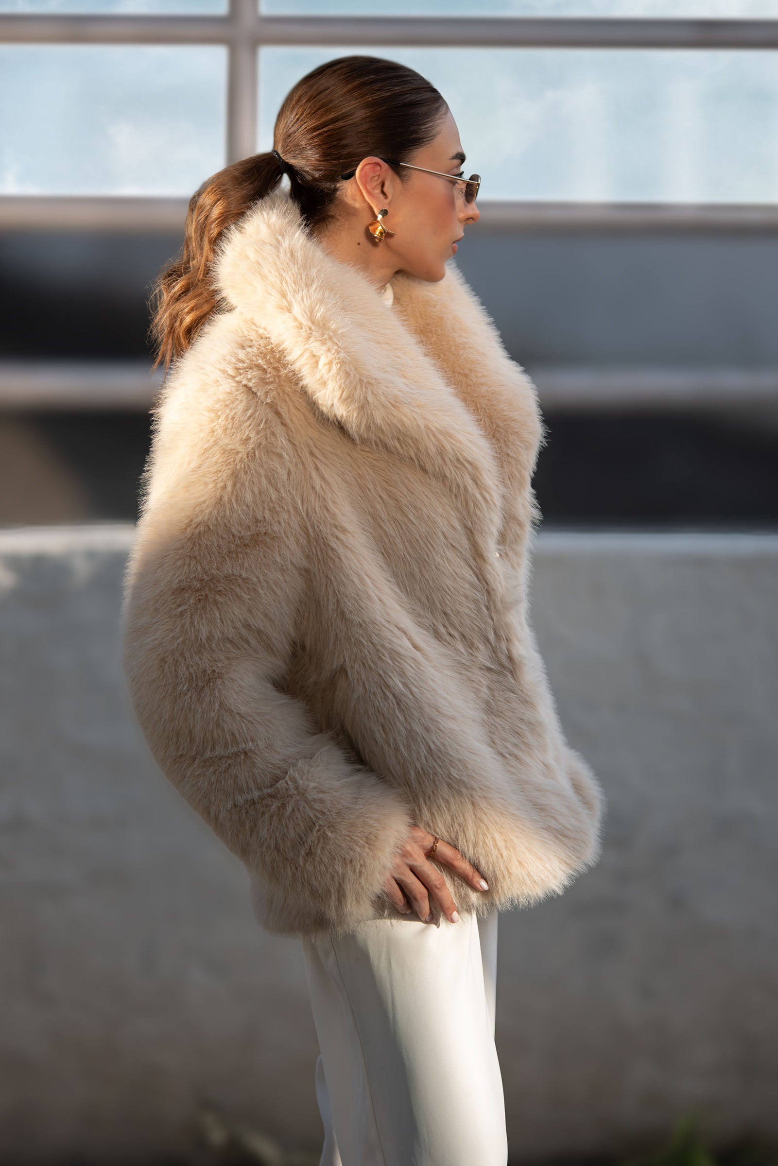 Belted Faux Fur Jacket