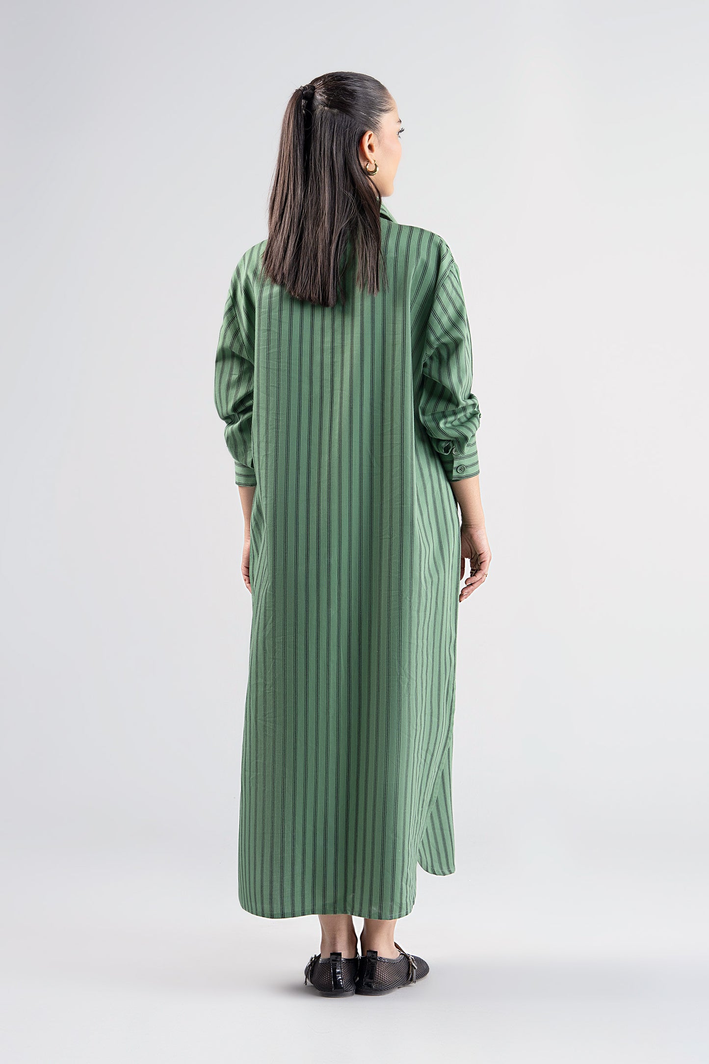 Striped Button-Down Dress