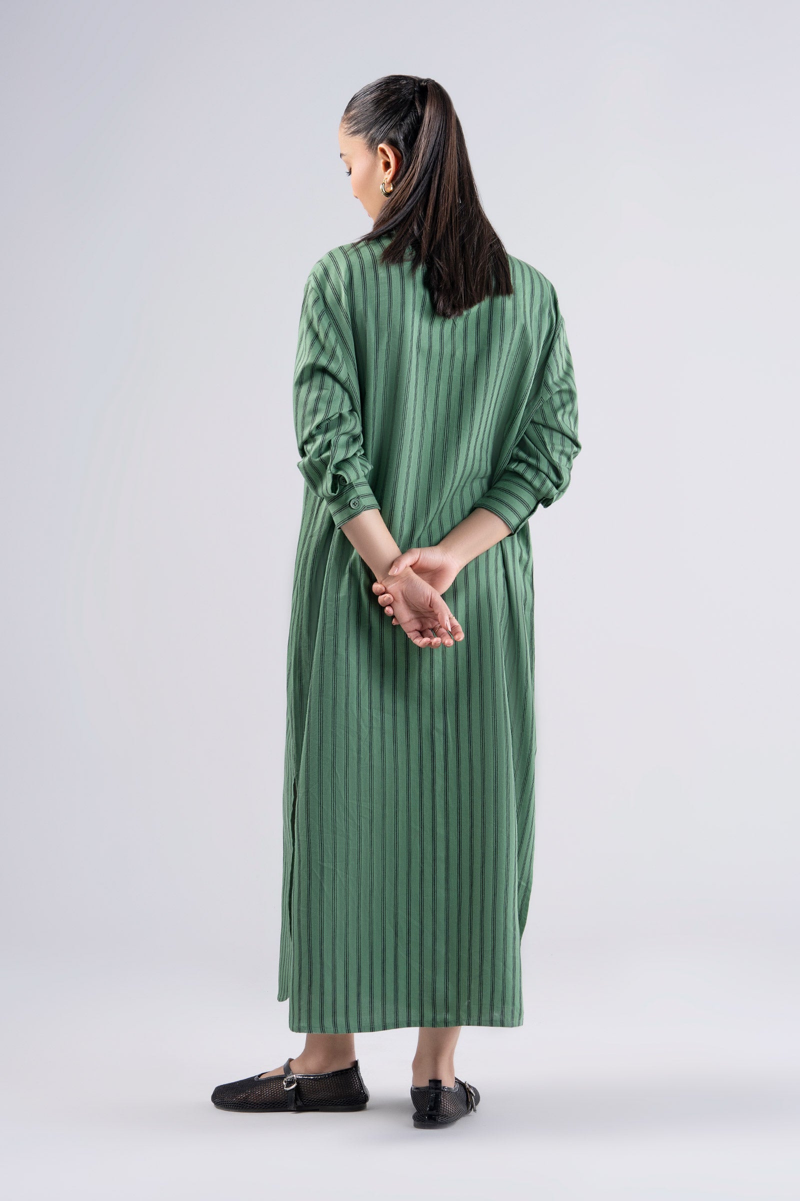 Striped Button-Down Dress