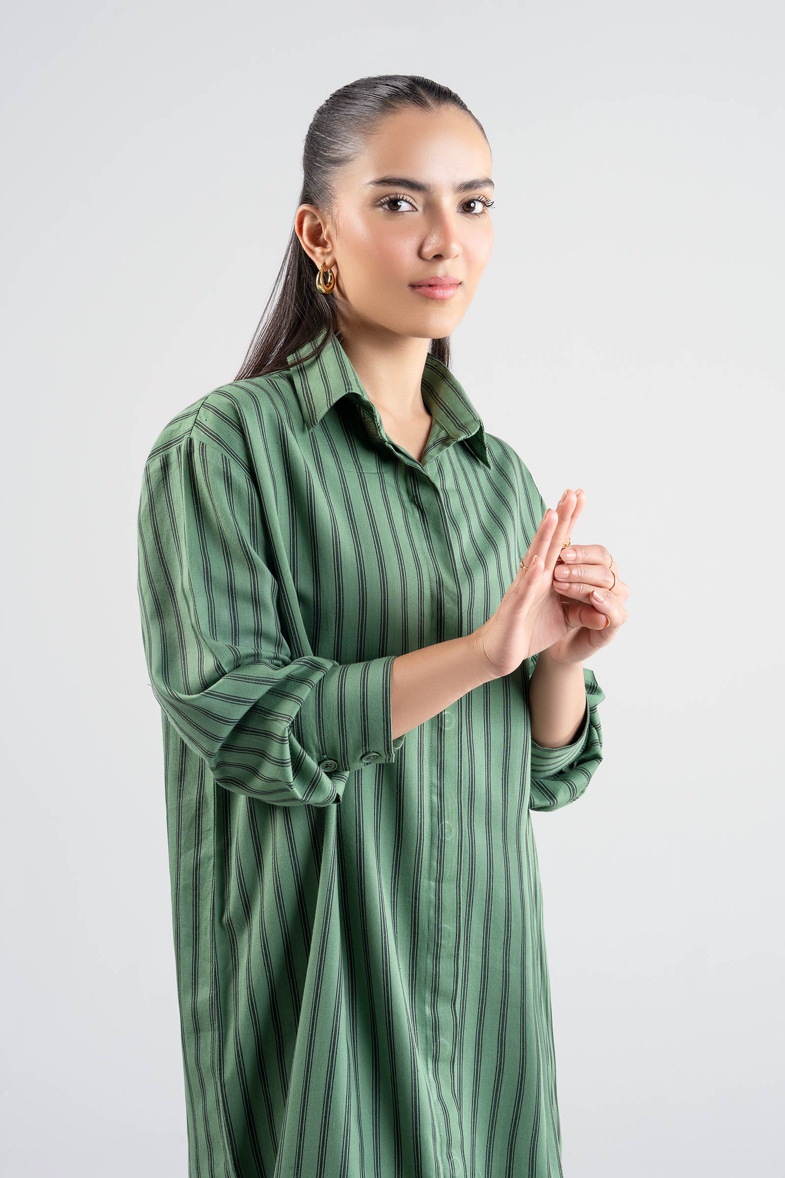 Striped Button-Down Dress