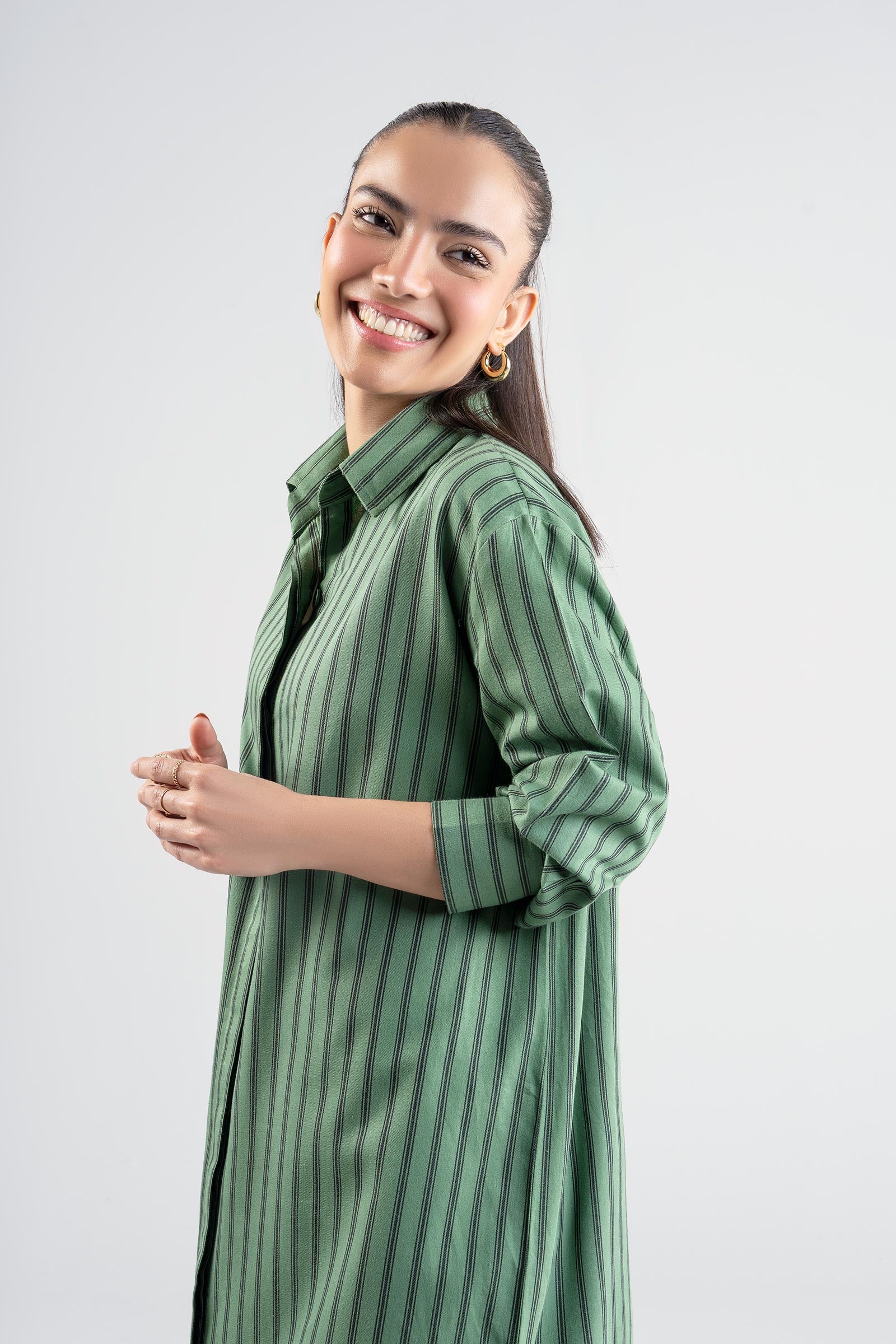 Striped Button-Down Dress