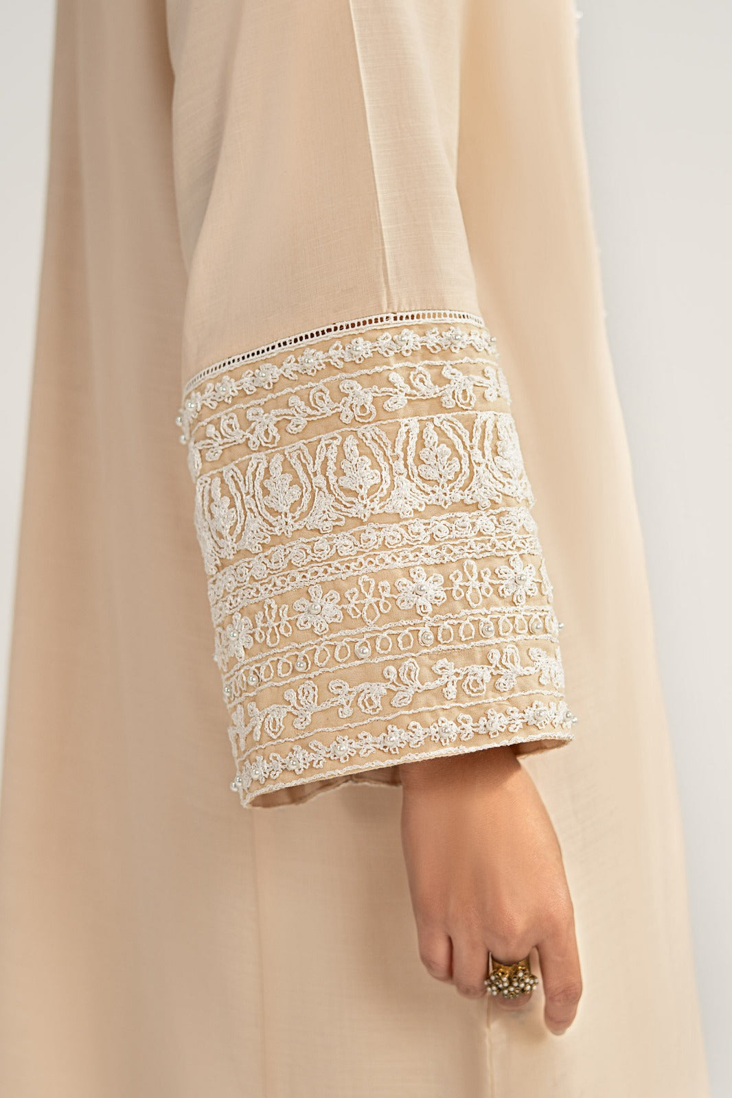 2 Piece Embroidered Raw Silk Suit