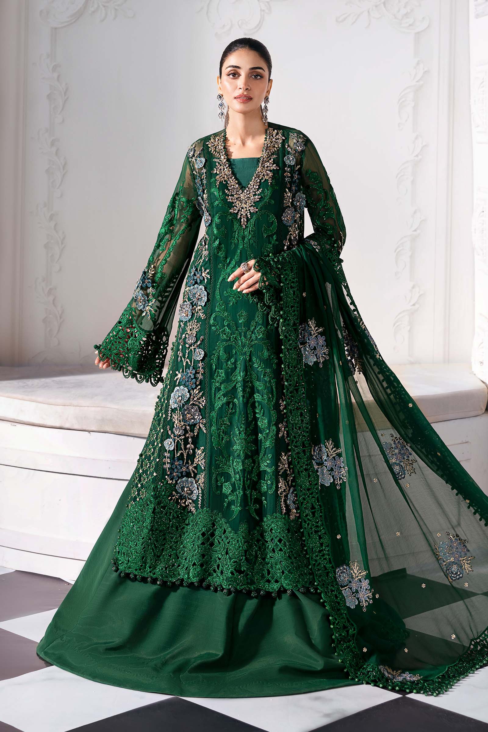 Video preview - 3 Piece Unstitched Embroidered Chiffon Suit | BD-3008