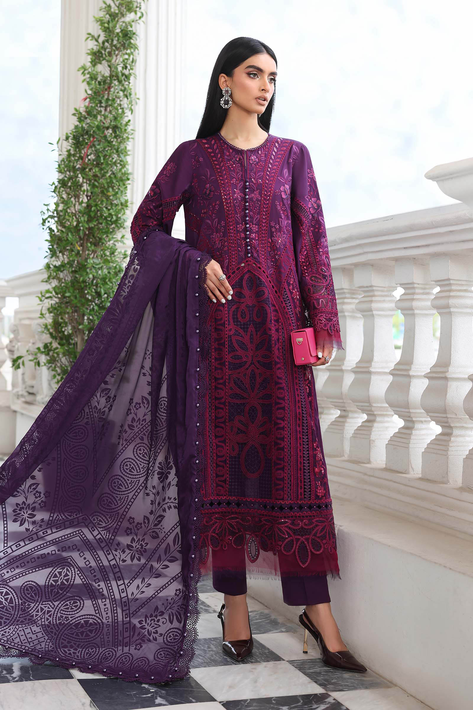 Video preview - 3 Piece Unstitched Embroidered Lawn Suit