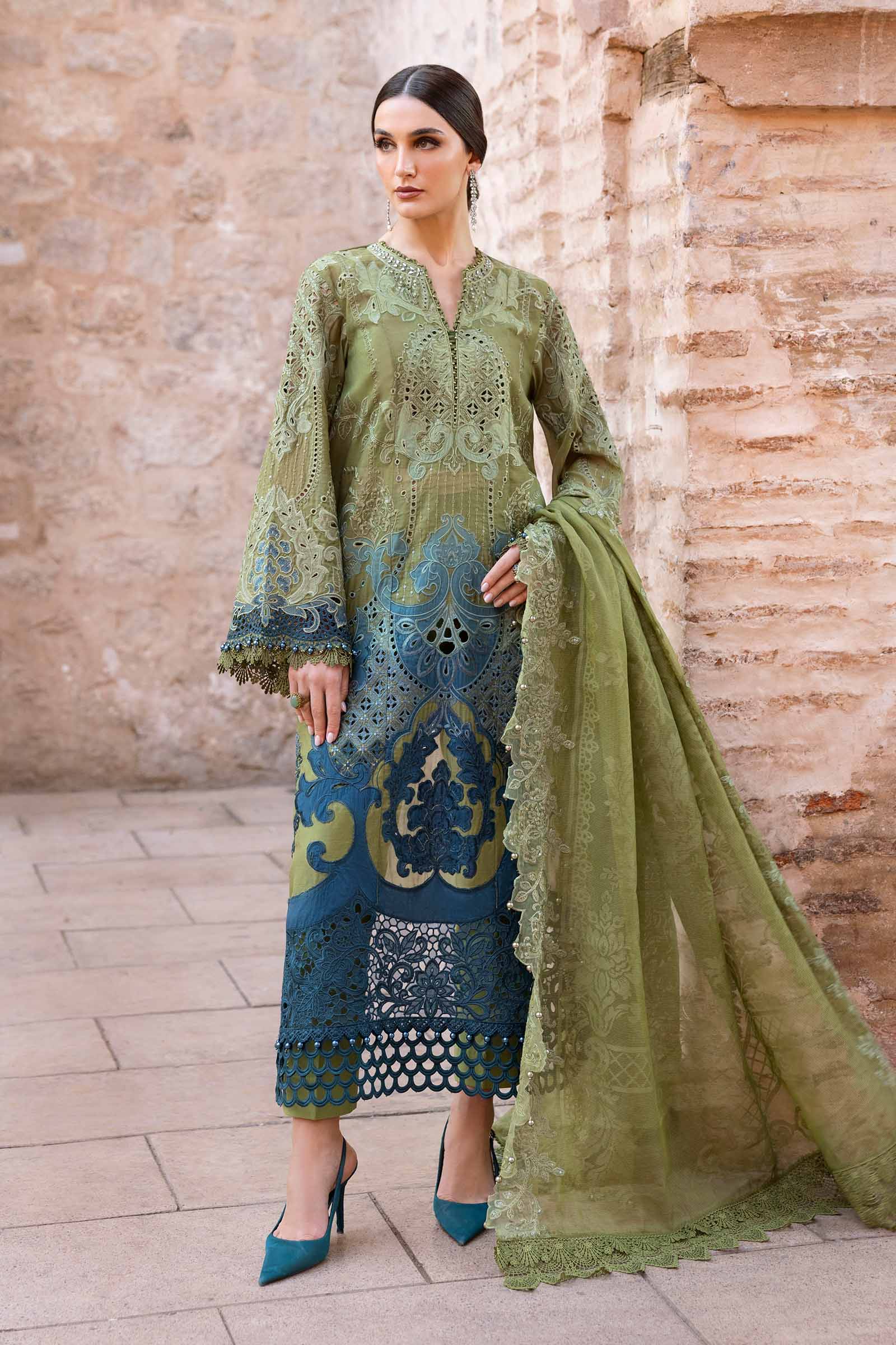 Video preview - 3 Piece Unstitched Embroidered Paper Cotton Suit | D-2501-A