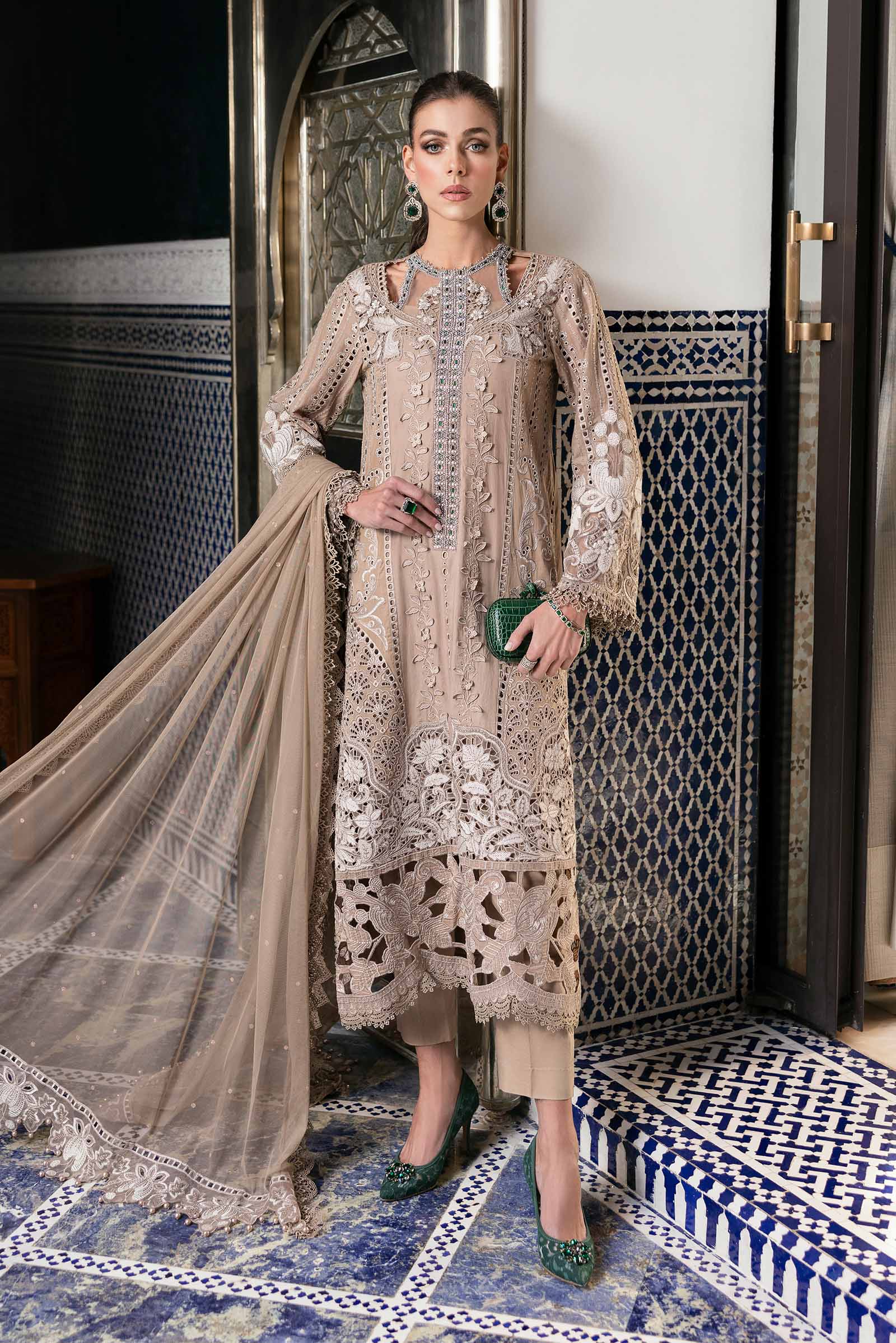 Video preview - 3 Piece Unstitched Embroidered Lawn Suit | D-2502-A