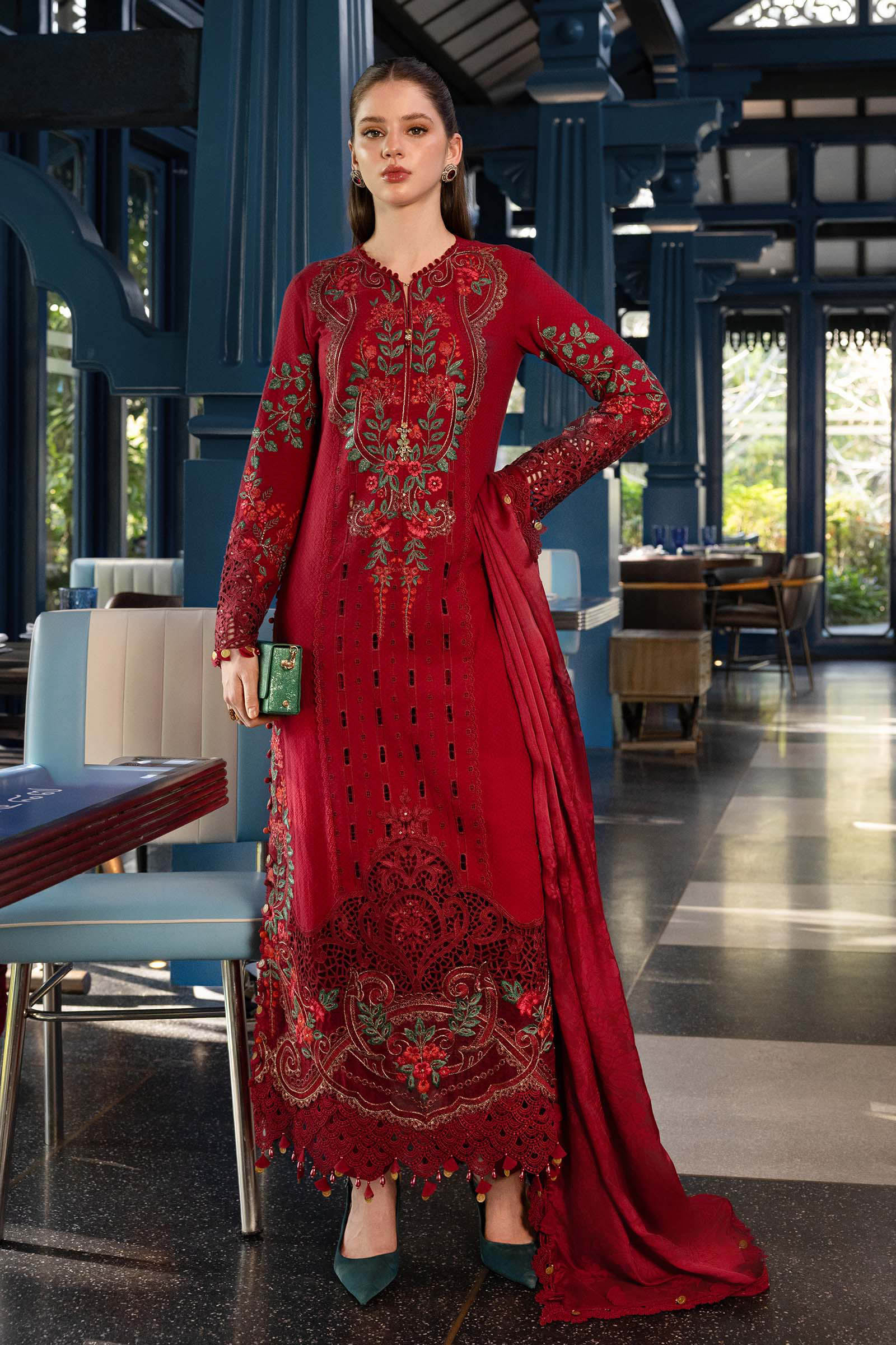 Video preview - 3 Piece Unstitched Embroidered Jacquard Lawn Suit