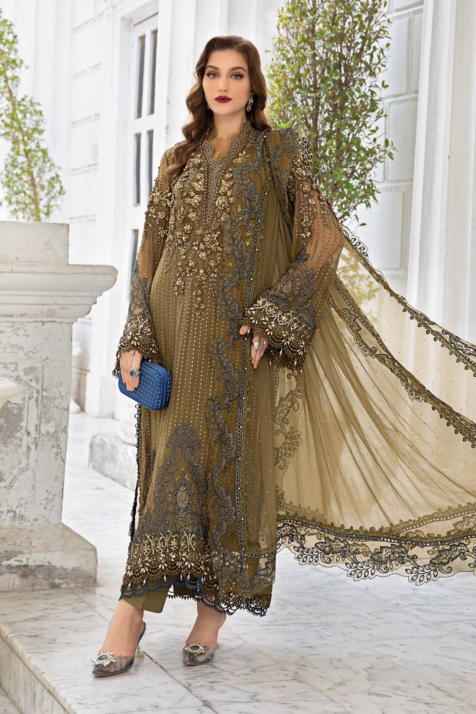 Video preview - Unstitched Embroidered Chiffon Suit | MPC-24-108