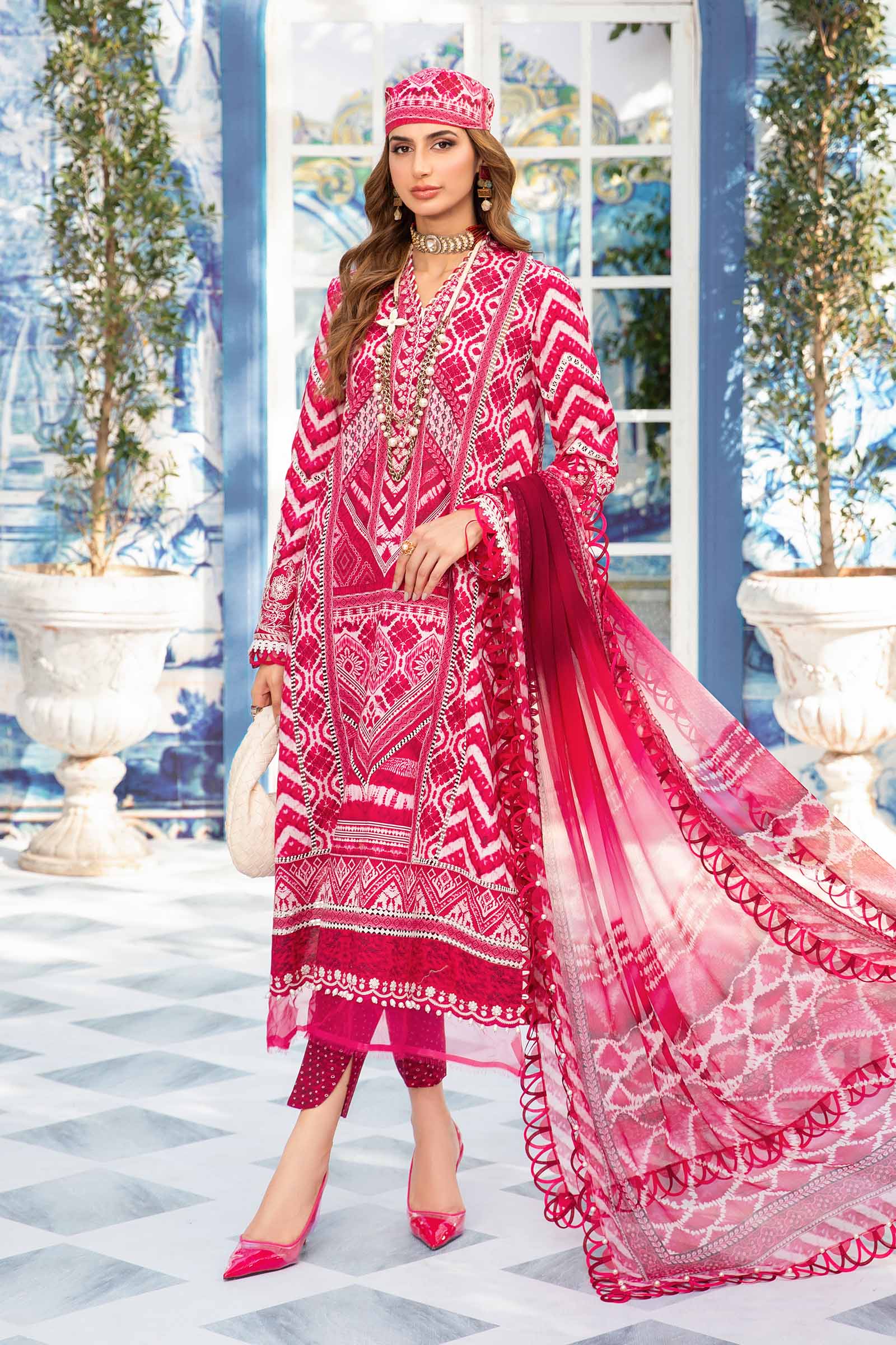 Video preview - 3 Piece Unstitched Printed Suit | MPT-2208-A