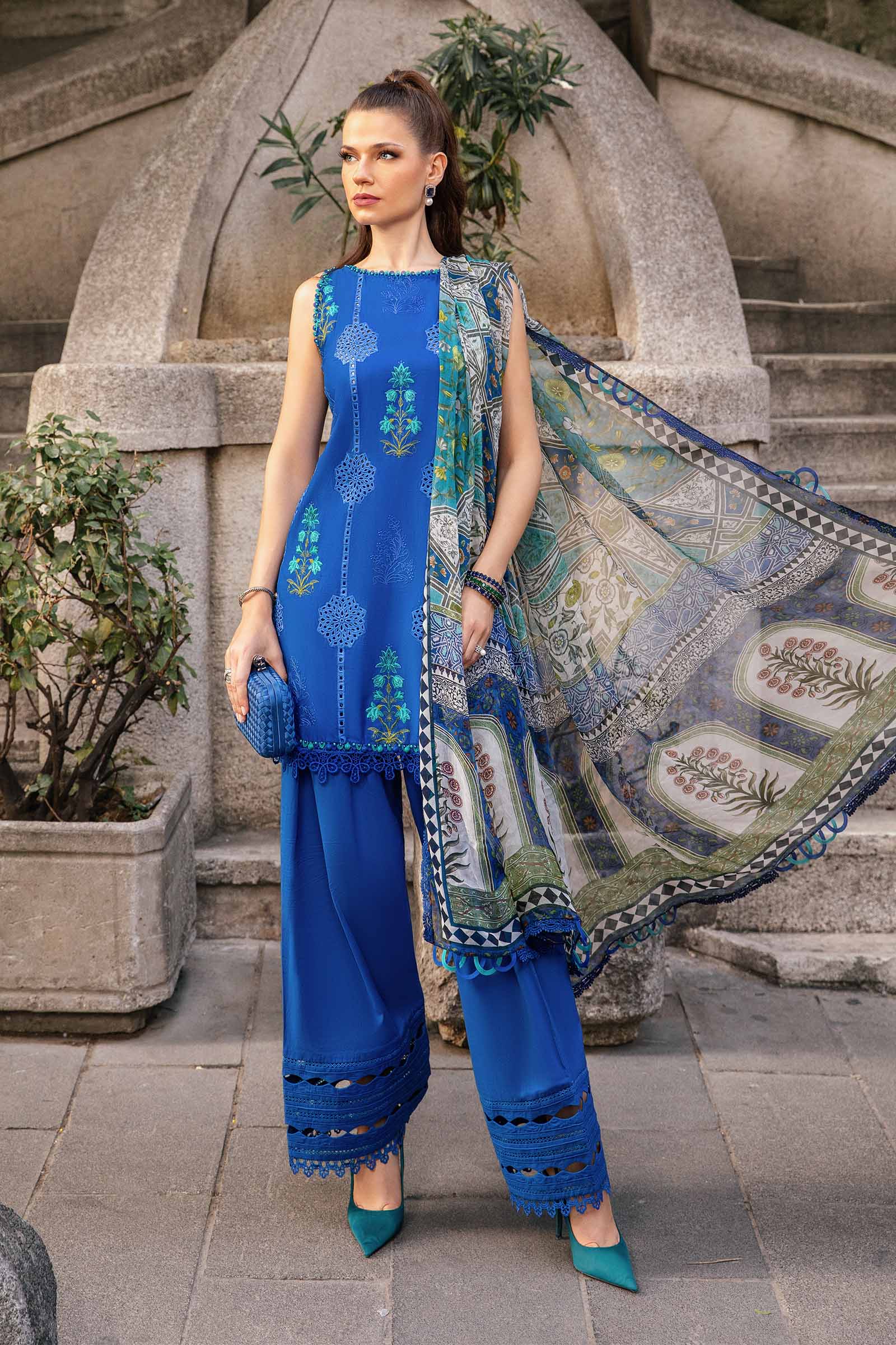 Video preview - 3 Piece Unstitched Printed Cambric Suit | MPT-2303-A