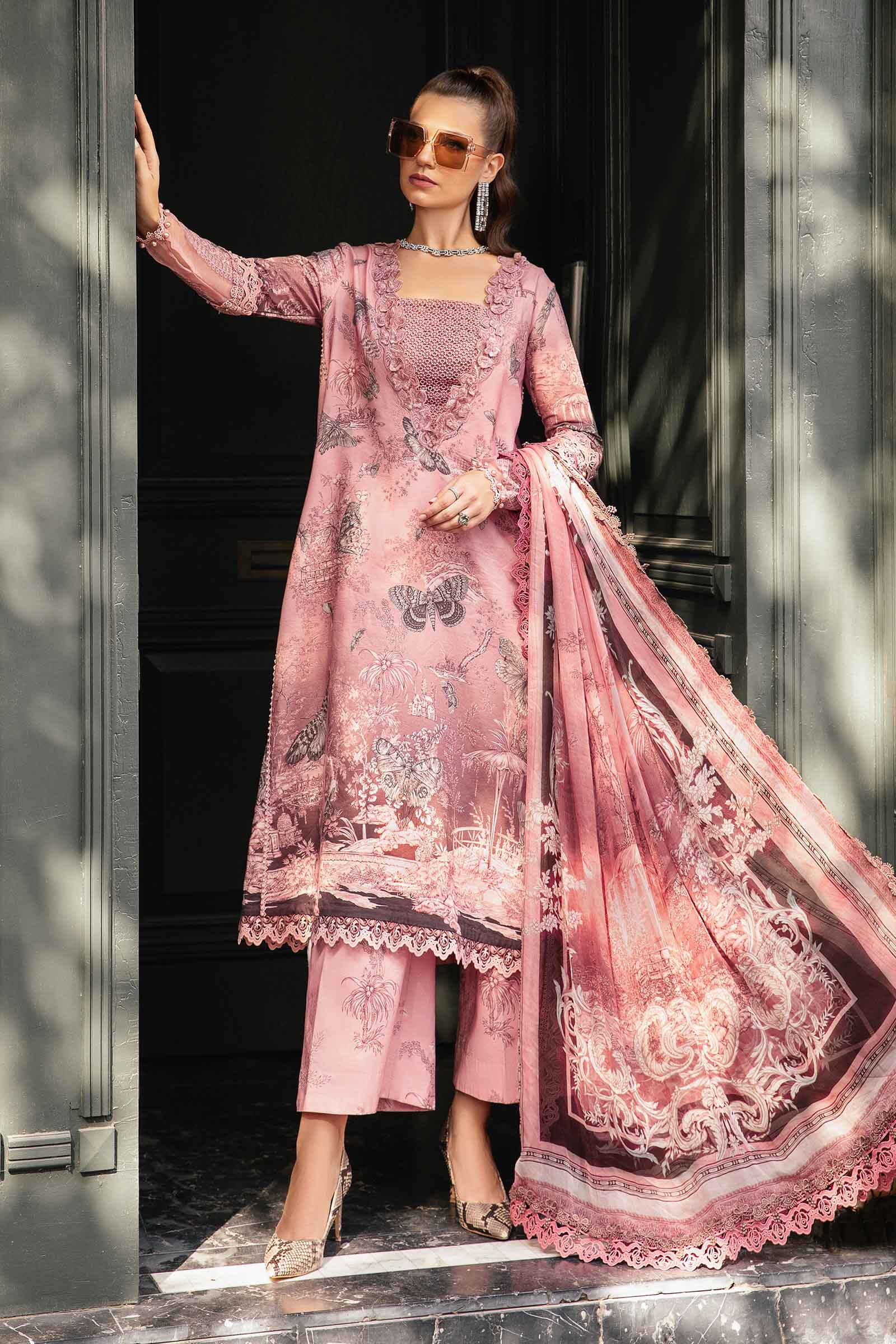 Video preview - 3 Piece Unstitched Printed Cambric Suit | MPT-2308-A