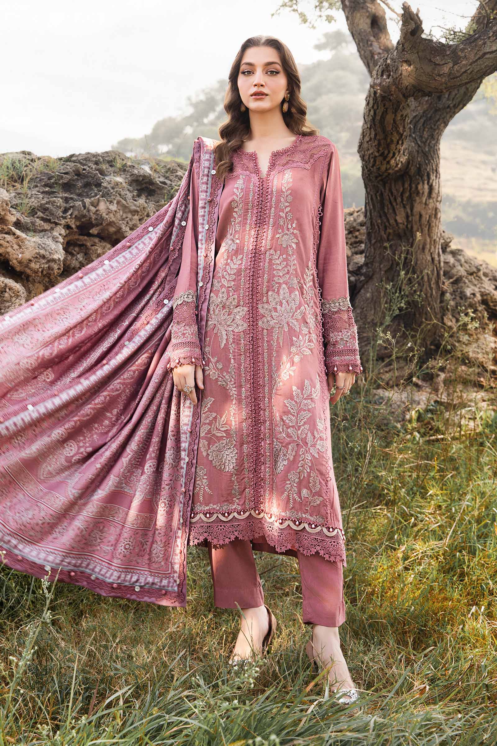 Video preview - 3 Piece Unstitched Printed Linen Suit | MPT-2404-A