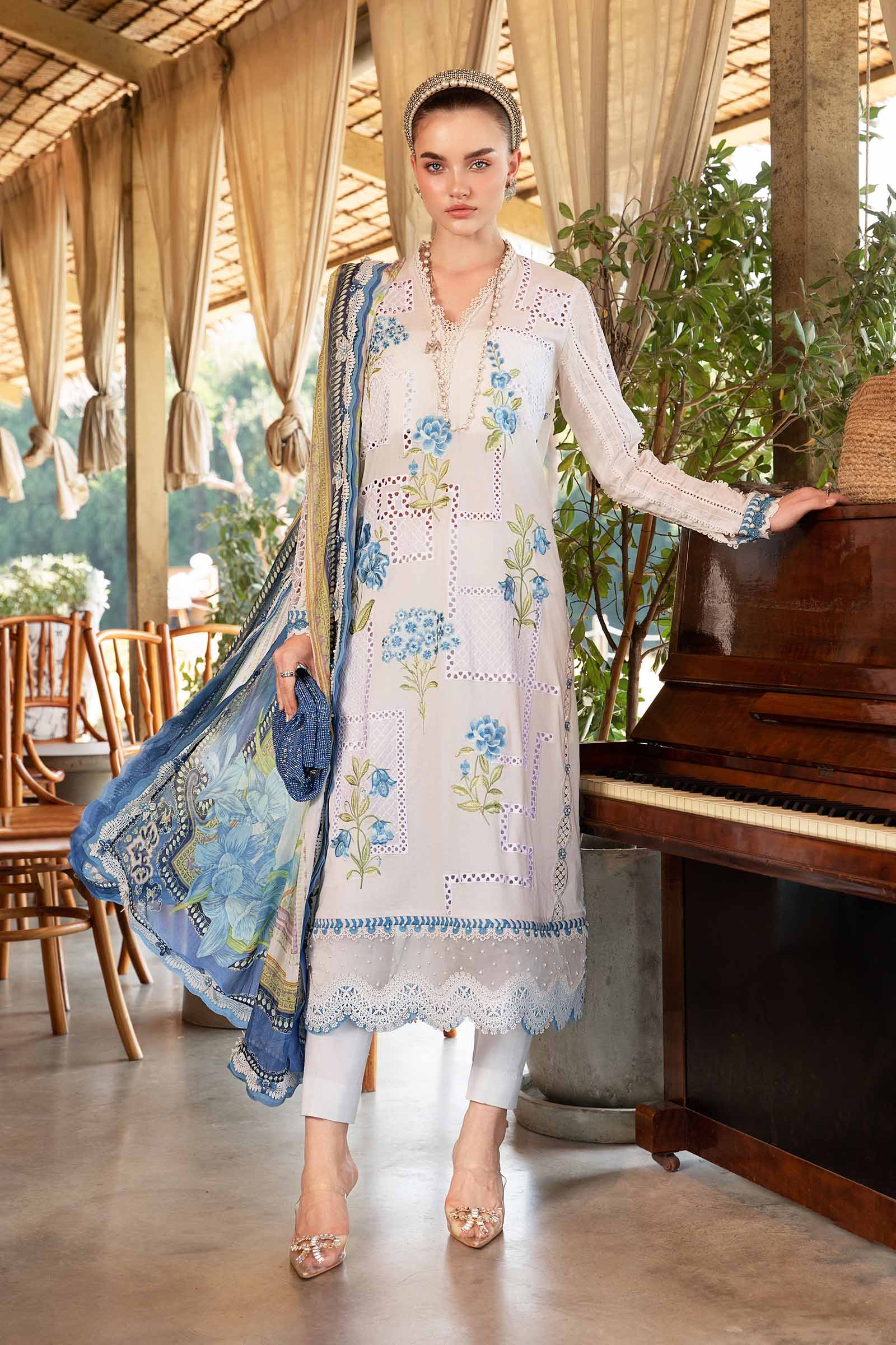 Video preview - 3 Piece Unstitched Printed Lawn Suit | MPT-2501-A