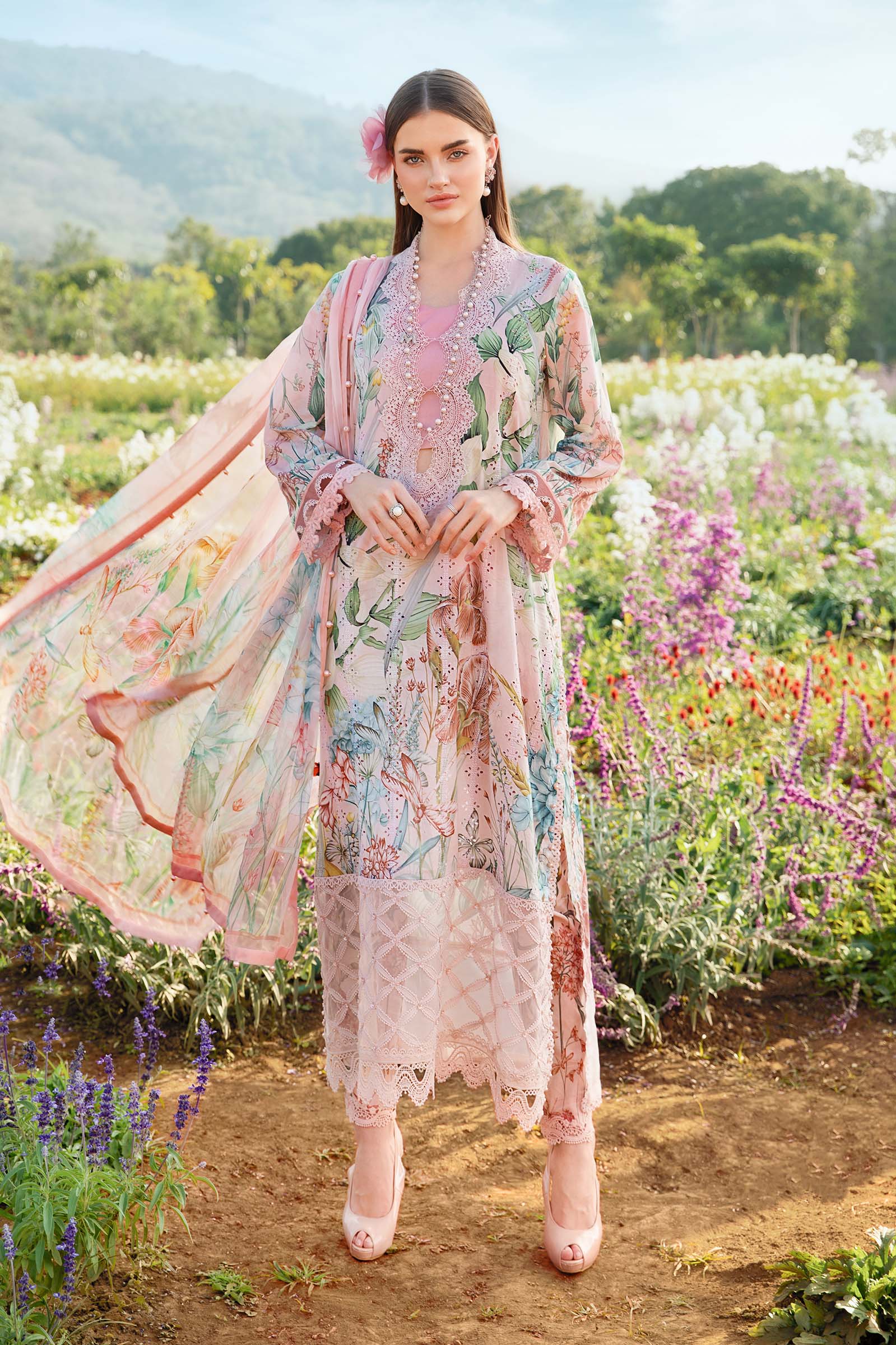 Video preview - 3 Piece Unstitched Printed Lawn Suit | MPT-2502-A