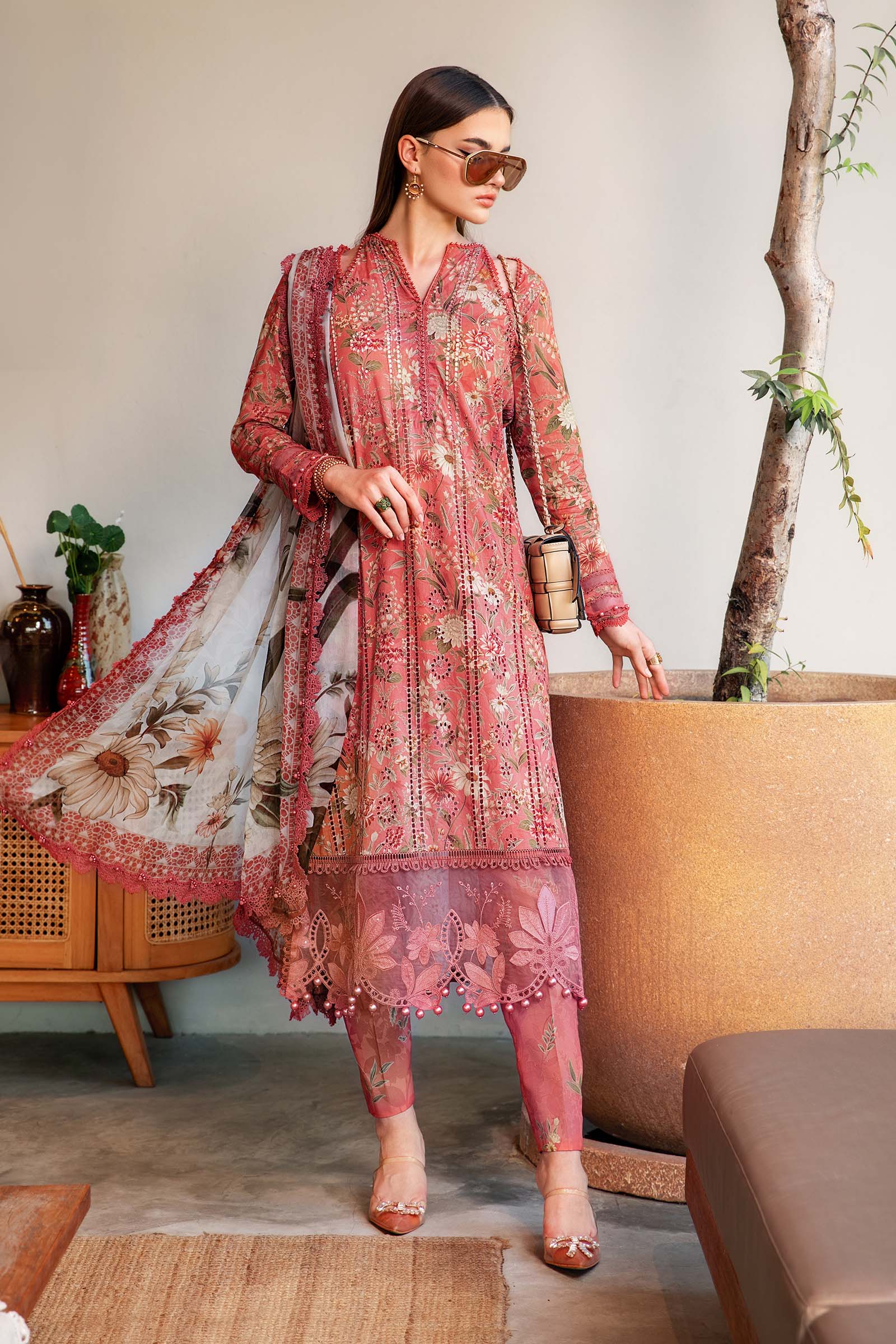 Video preview - 3 Piece Unstitched Printed Lawn Suit | MPT-2508-A