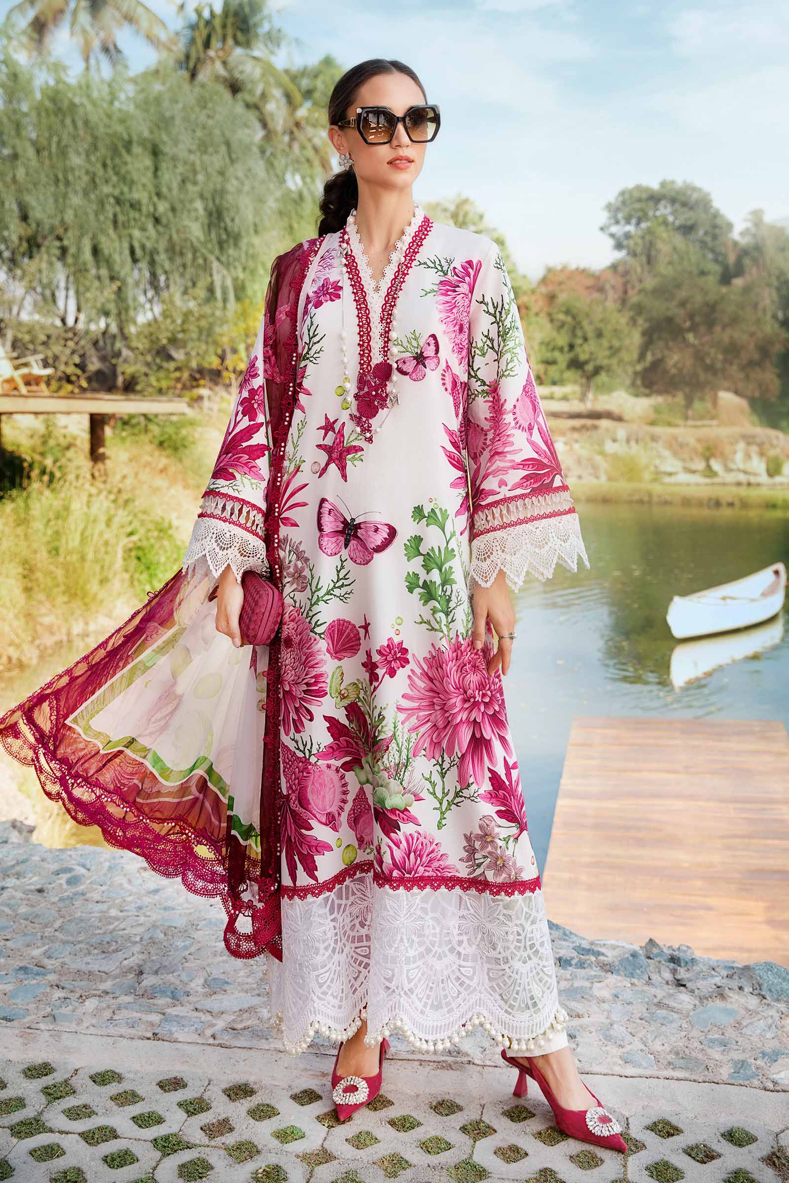 Video preview - 3 Piece Unstitched Printed Lawn Suit | MPT-2510-A