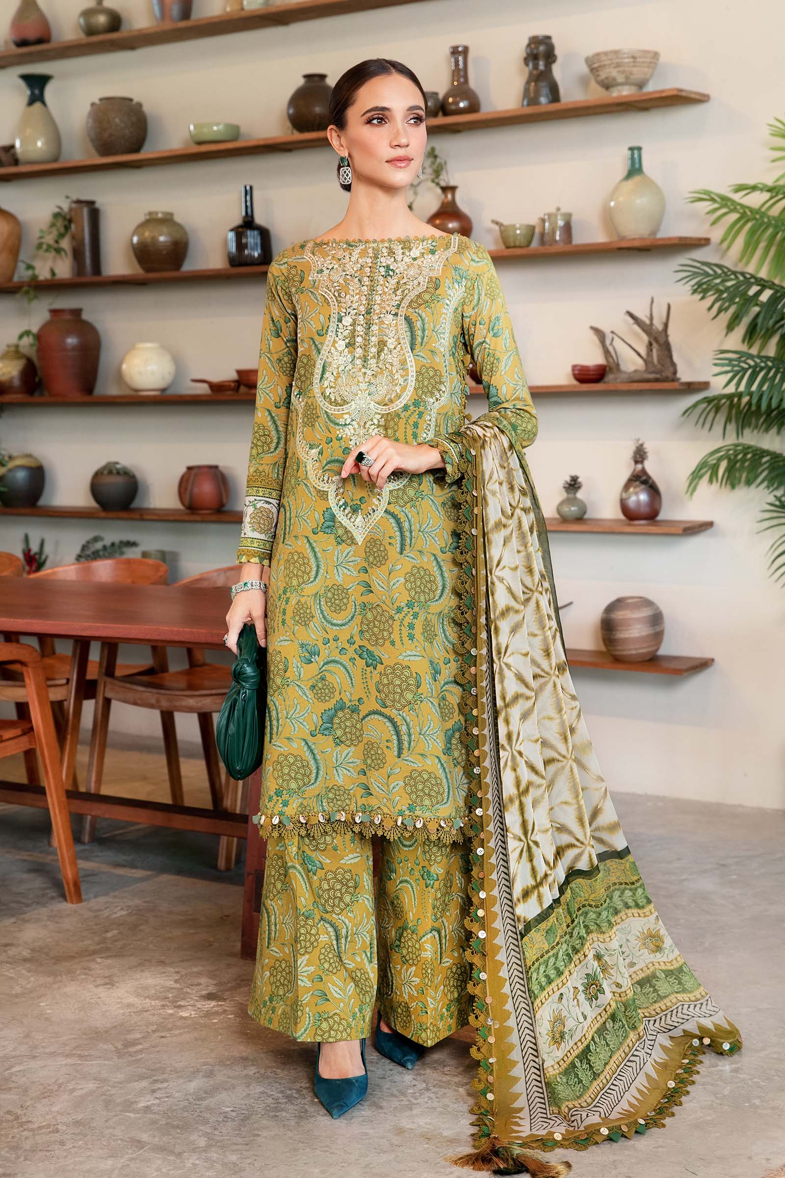 Video preview - 3 Piece Unstitched Printed Lawn Suit | MPT-2513-B