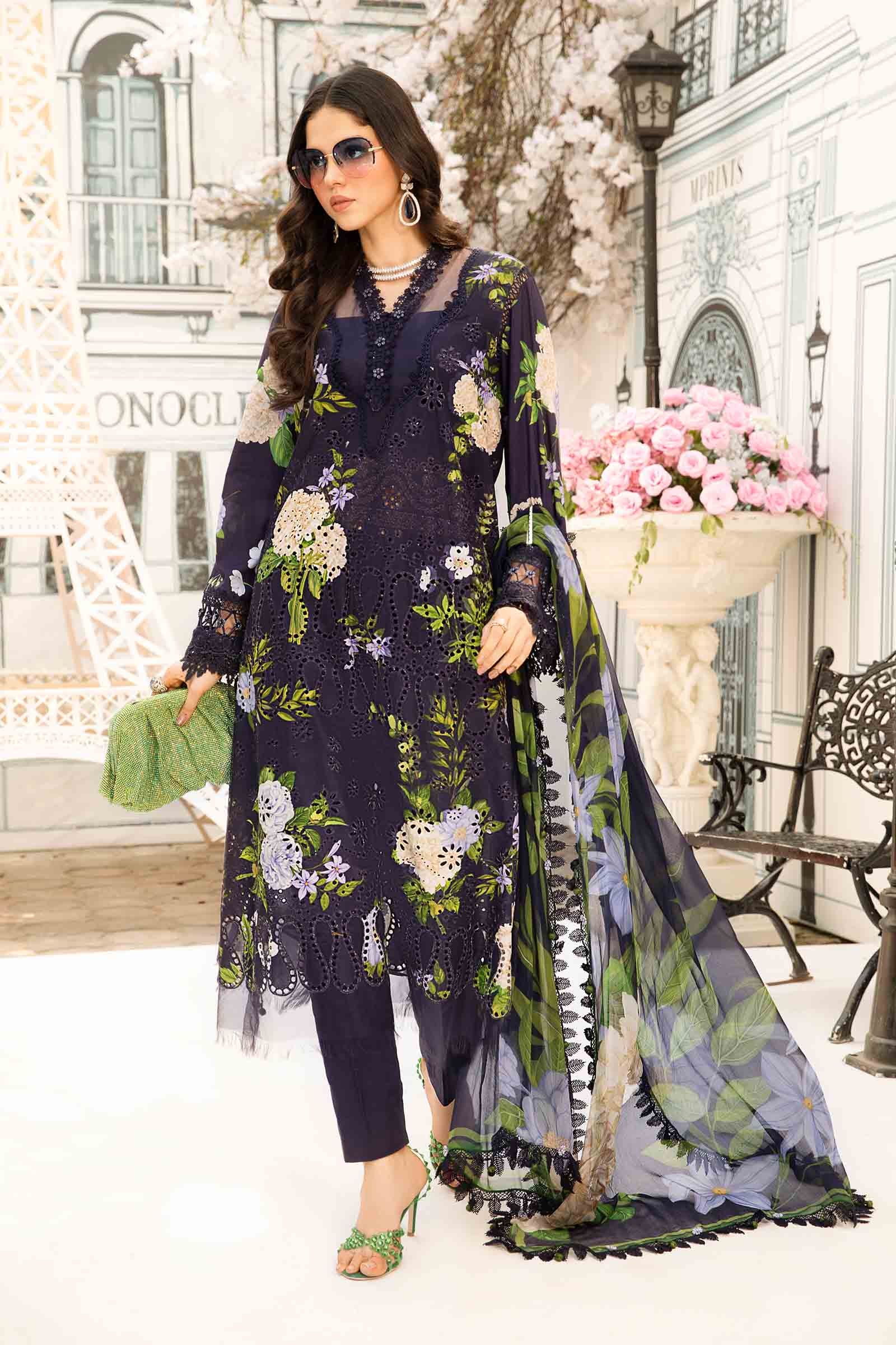 Video preview - 3 Piece Unstitched Embroidered Lawn Suit | MPT-2602-B