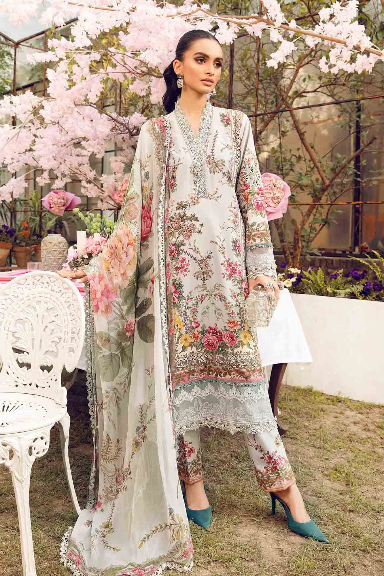 3 Piece Unstitched Embroidered Lawn Suit | MPT-2605-B