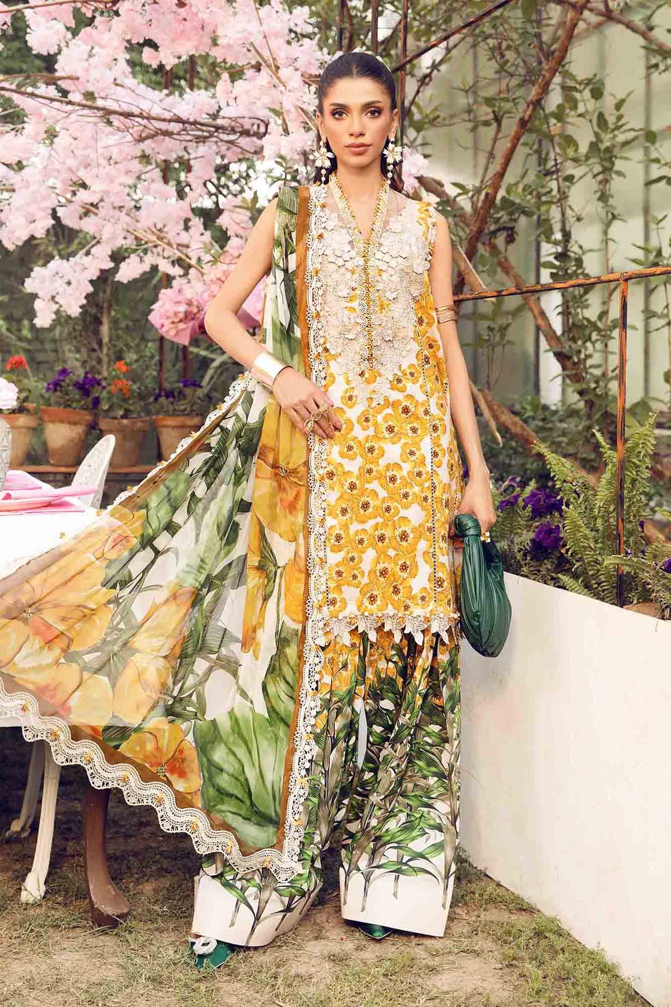 Video preview - 3 Piece Unstitched Embroidered Lawn Suit | MPT-2606-A