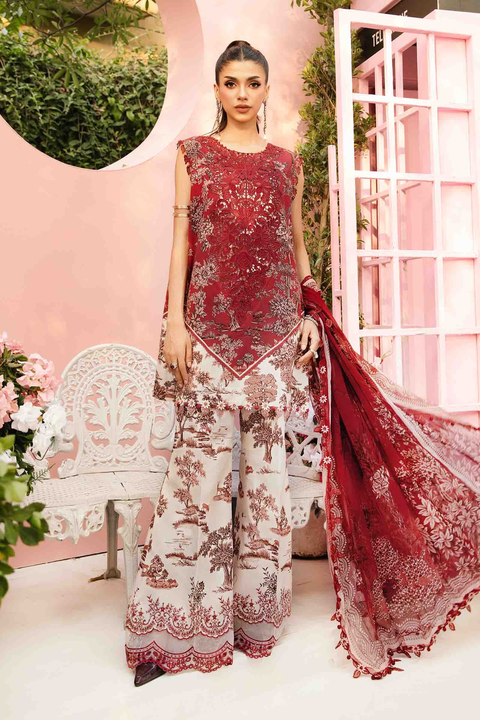 Video preview - 3 Piece Unstitched Embroidered Lawn Suit | MPT-2608-A