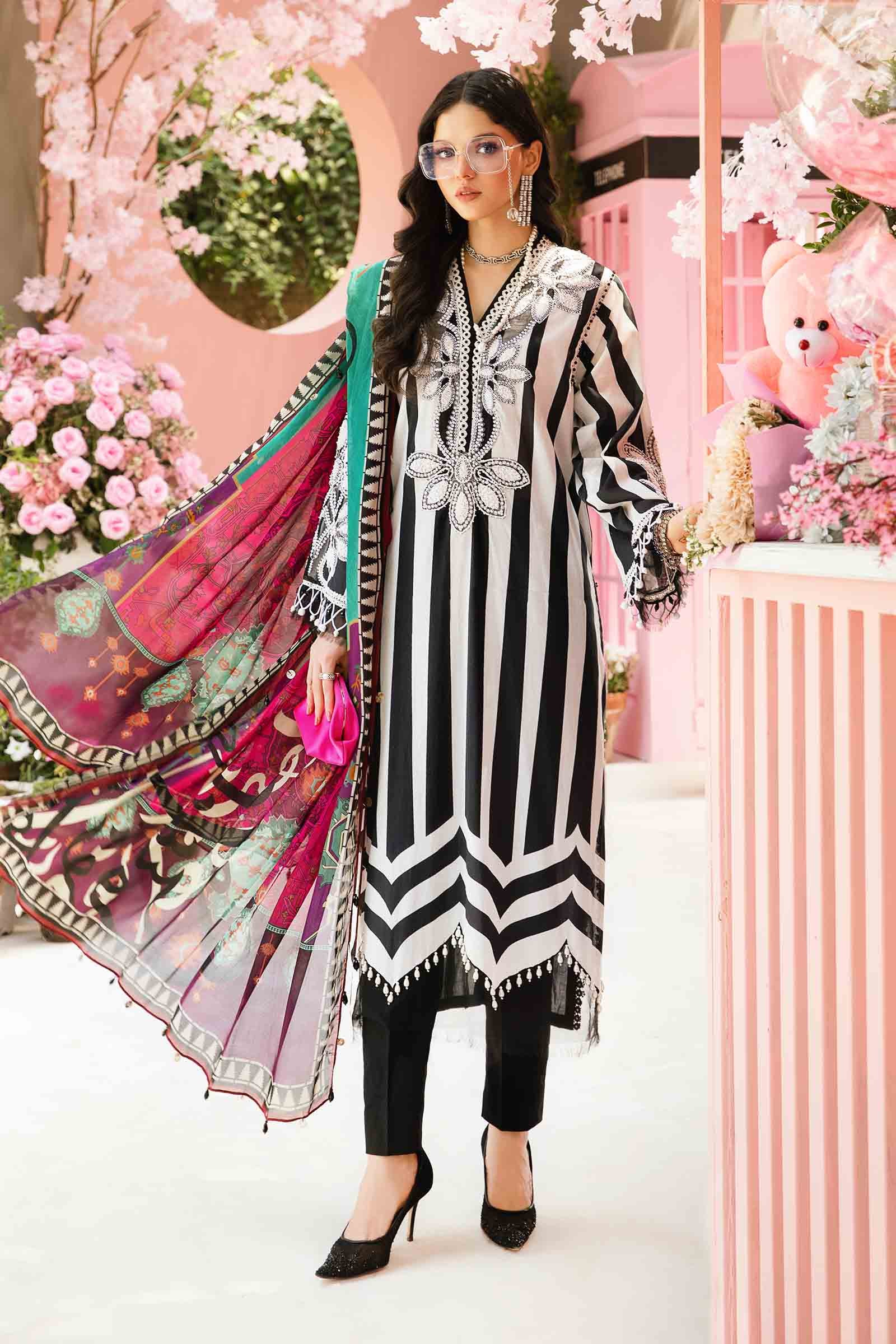 Video preview - 3 Piece Unstitched Embroidered Lawn Suit | MPT-2609-B