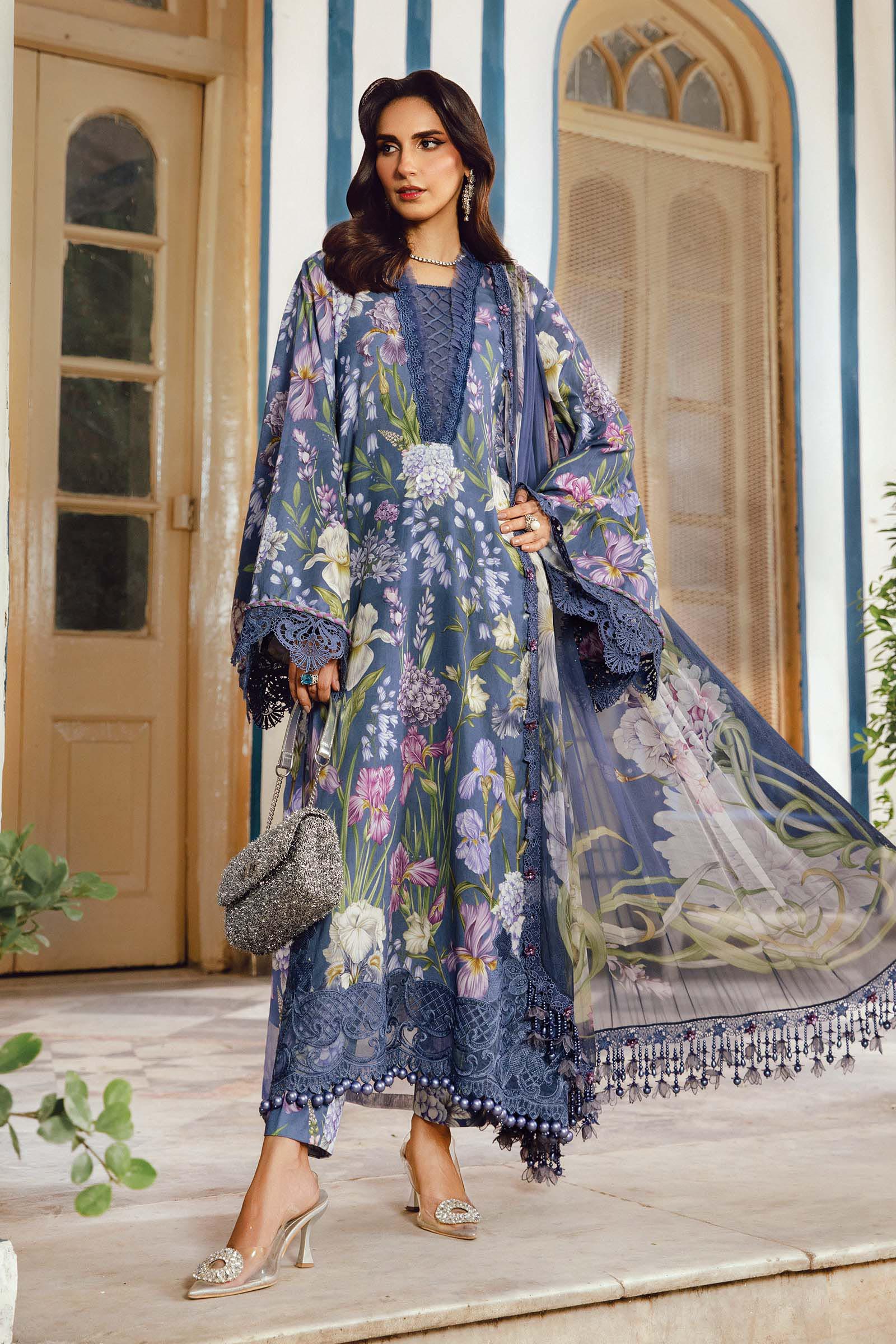 Video preview - 3 Piece Unstitched Embroidered Cambric Suit | MPT-2708-B