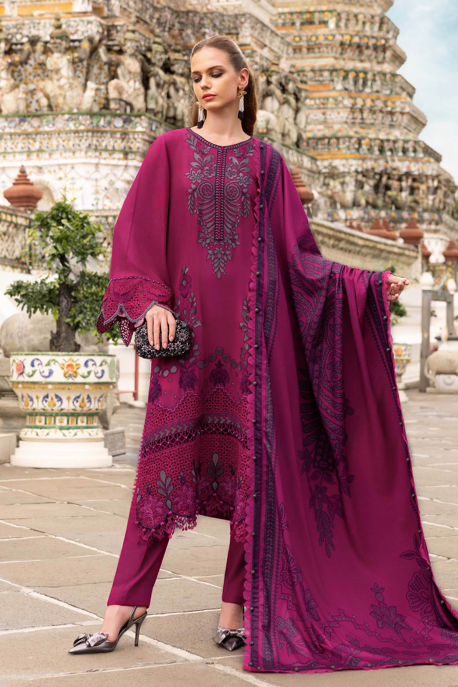 Video preview - 3 Piece Unstitched Embroidered Twill Linen Suit