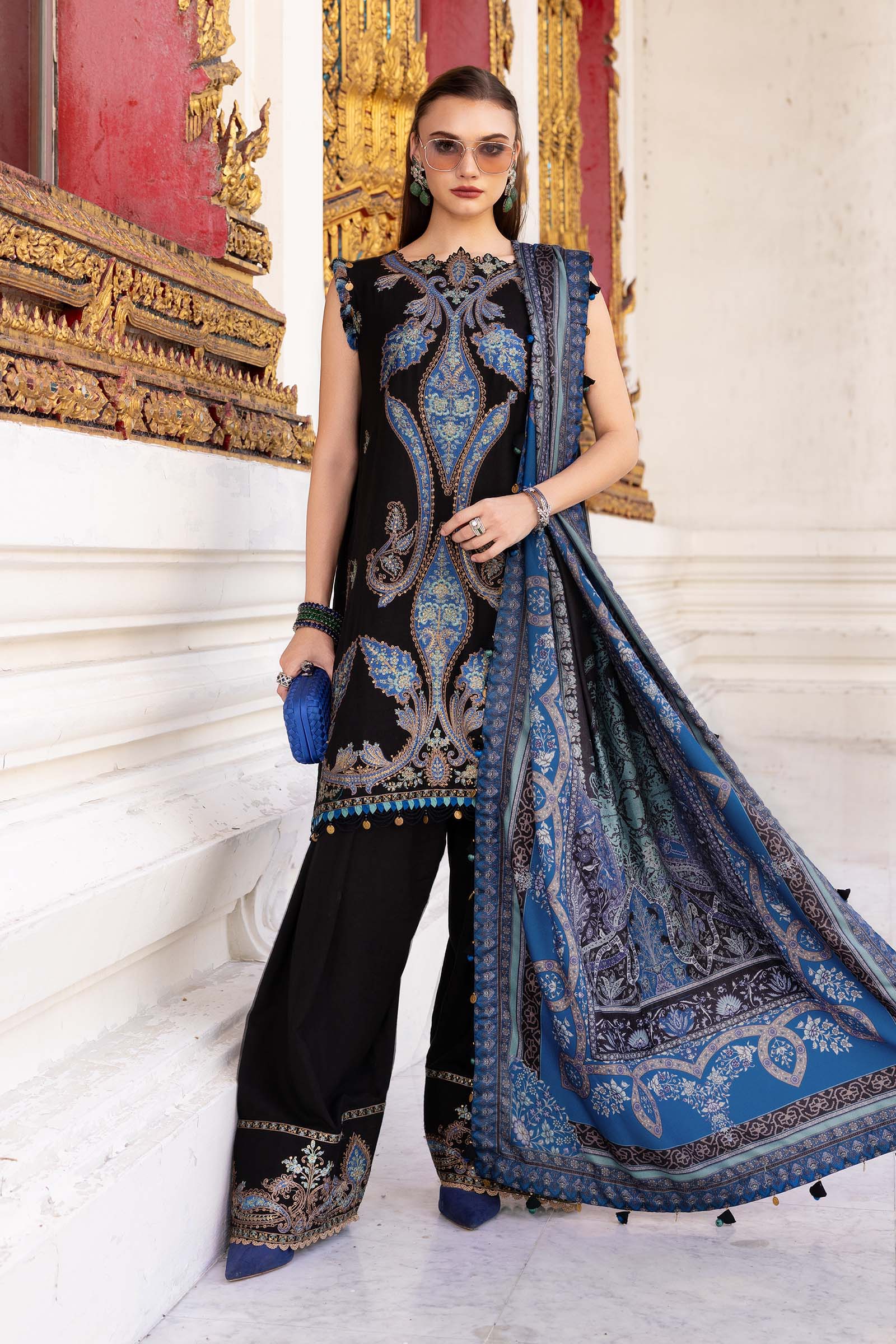 Video preview - 3 Piece Unstitched Embroidered Twill Linen Suit