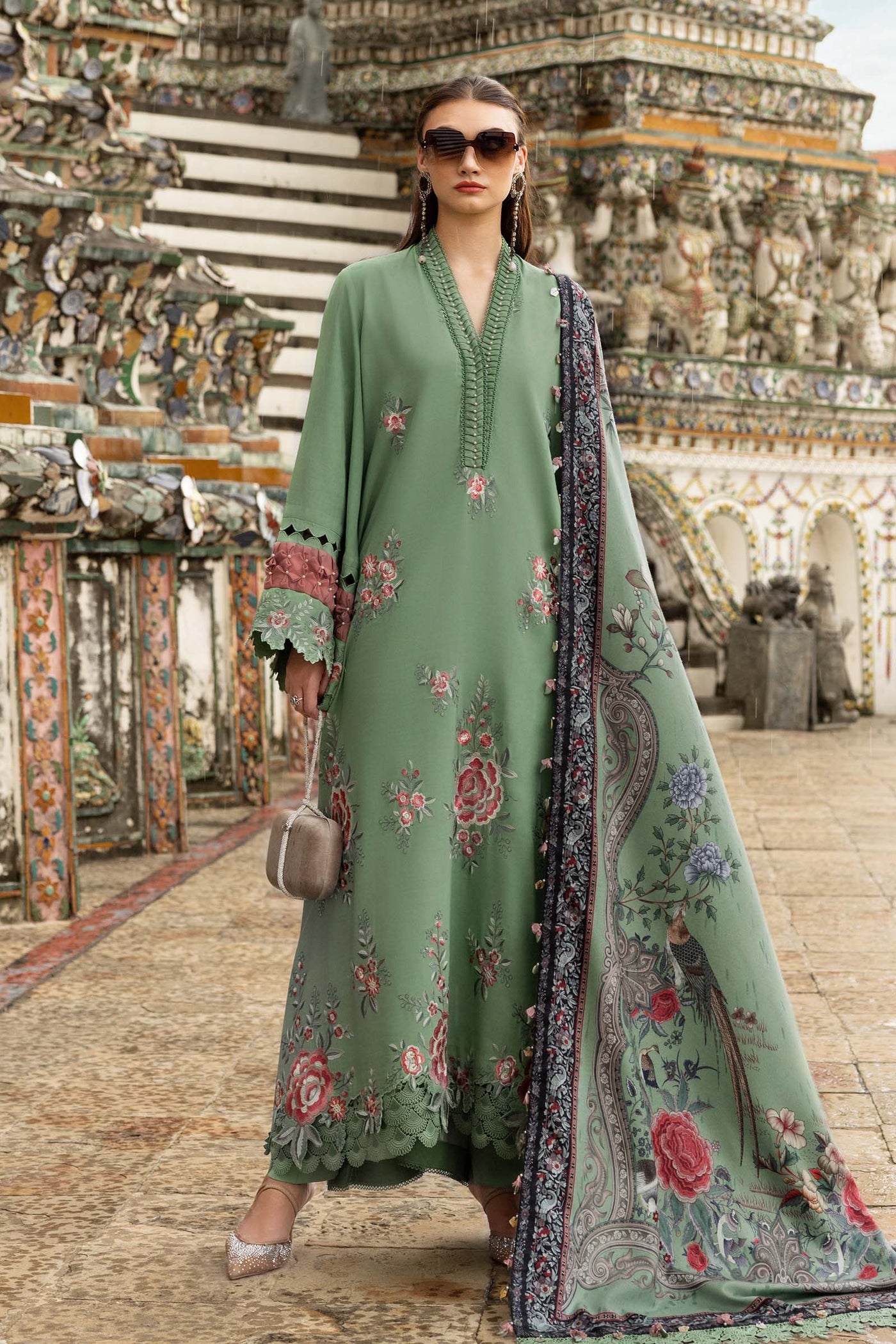 3 Piece Unstitched Embroidered Twill Linen Suit