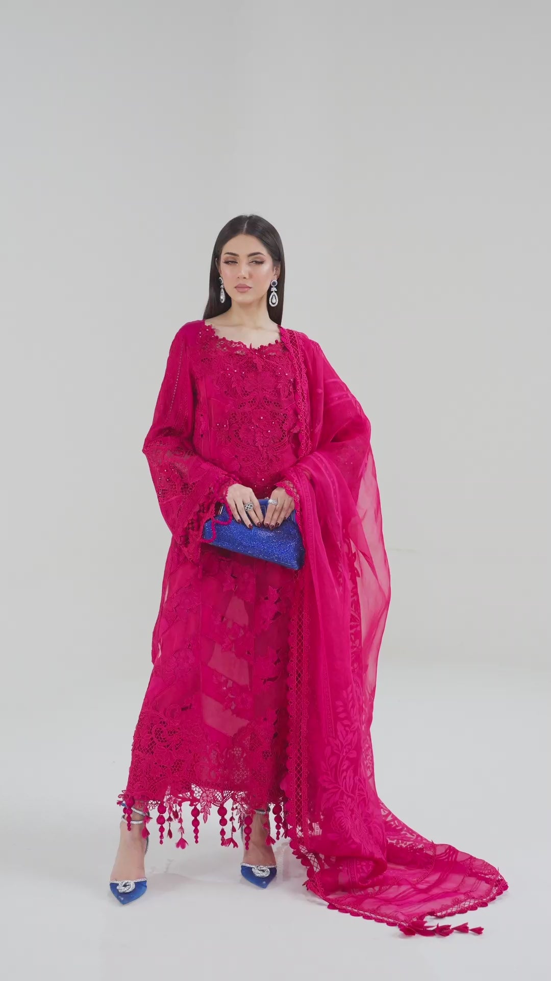 Video preview - 3 Piece Unstitched Embroidered Lawn Suit | D-2508-A